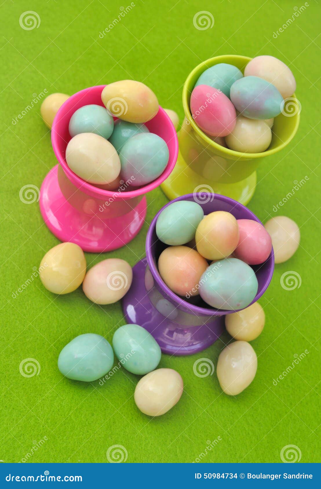 Easter eggs in egg cups stock photo. Image of cups, easter 50984734