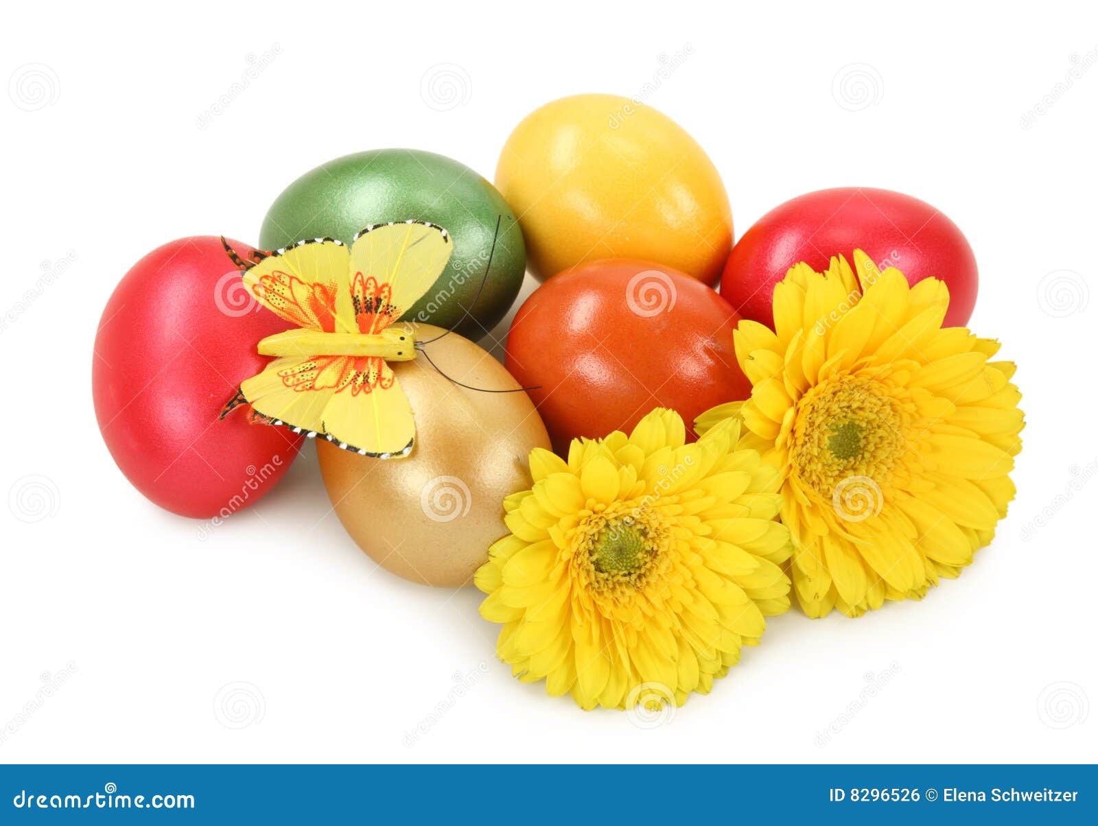 Easter eggs and flowers stock photo. Image of deco, green 8296526