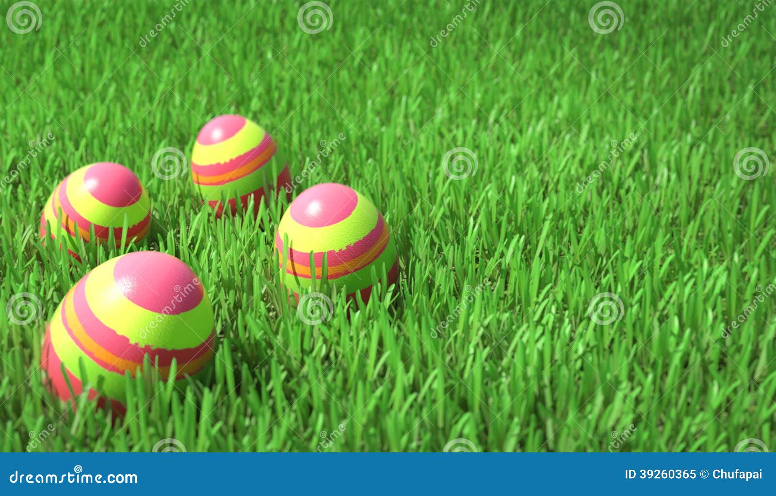 Easter eggs on the grass stock illustration. Illustration of blade