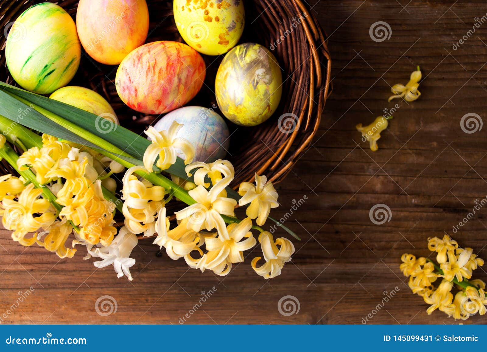 Easter Eggs and Hyacinth Spring Flowers Stock Image - Image of hand ...