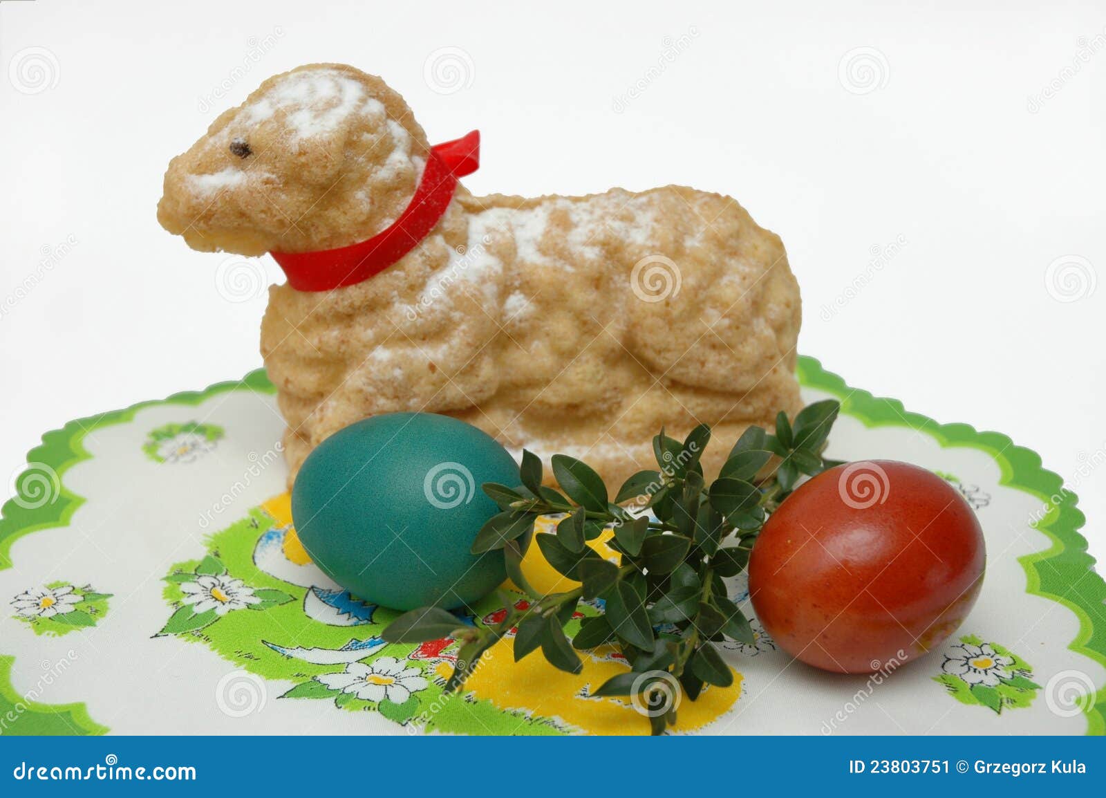 Easter eggs and lamb stock image. Image of cake, event 23803751