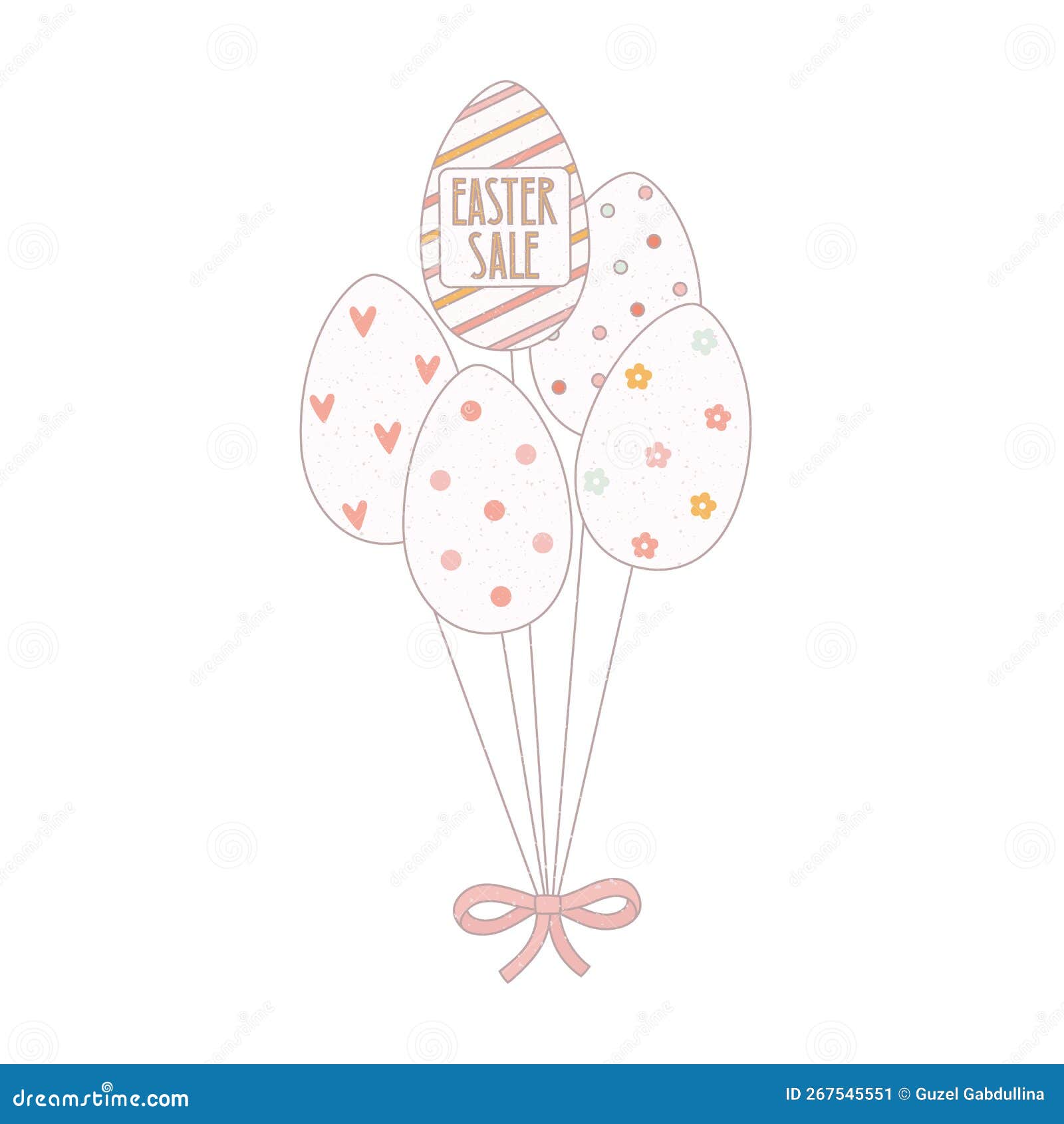easter eggs like balloons with text sale. can use for banner, massege, mail, web.