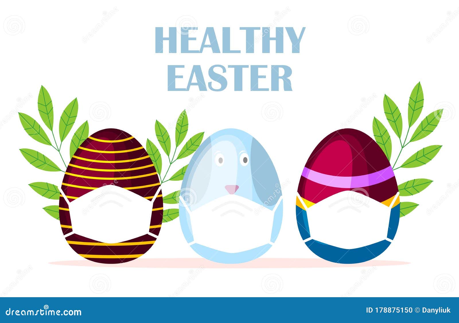 Easter Eggs in Medical Mask. Easter 2020 Stock Vector ...