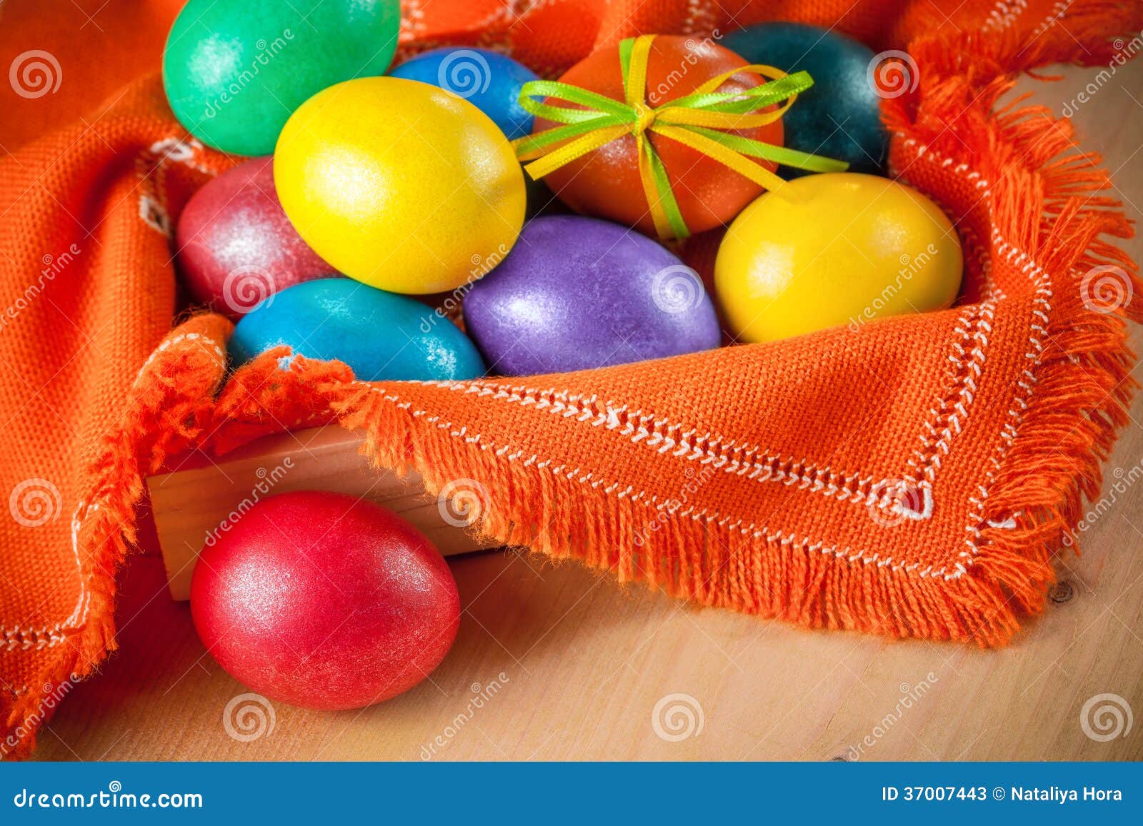 Easter eggs on the napkin stock image. Image of decorative 37007443