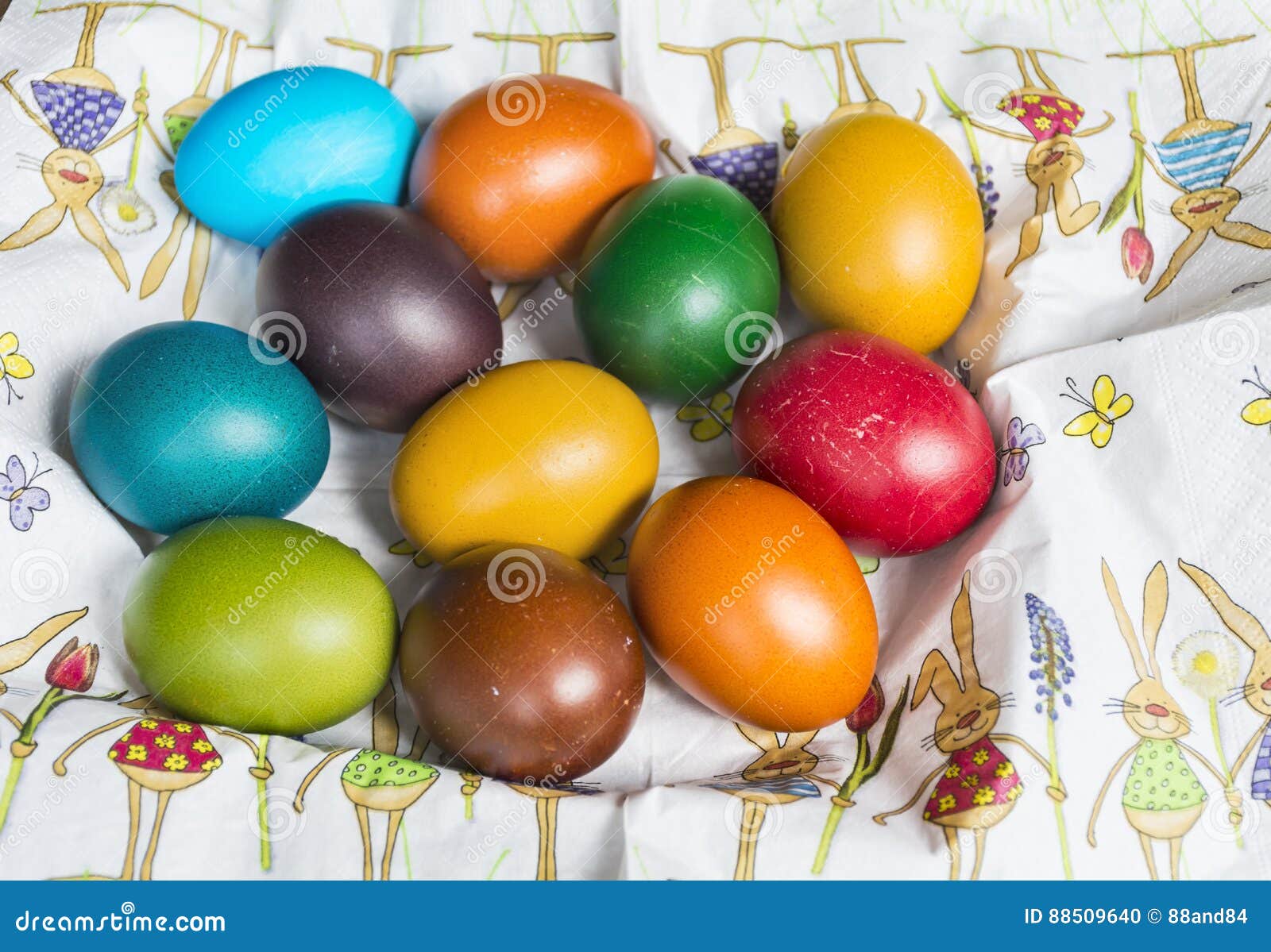 Easter eggs and rabbits stock photo. Image of design - 88509640