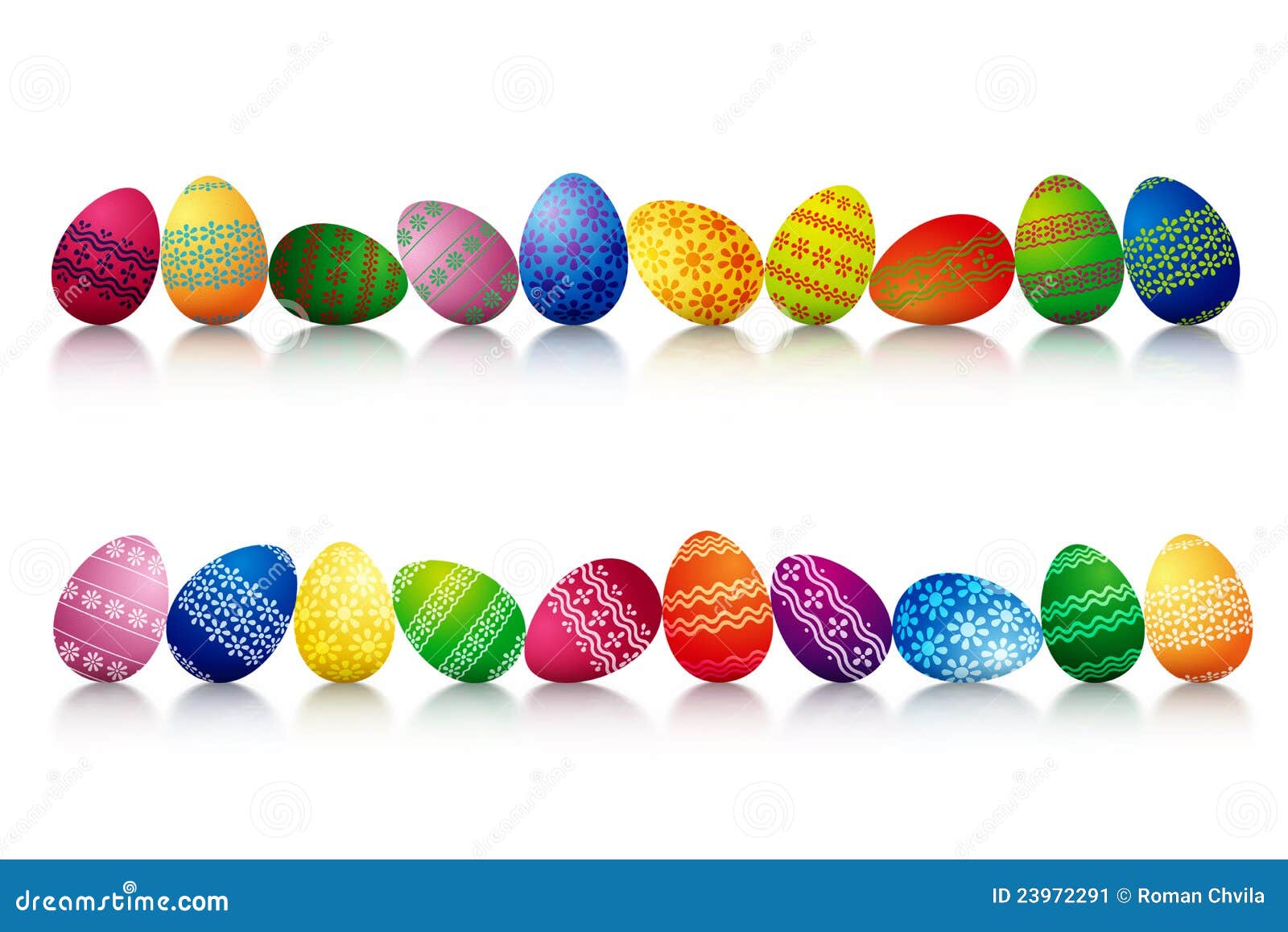 Easter Eggs In A Row stock illustration. Illustration of festive - 23972291