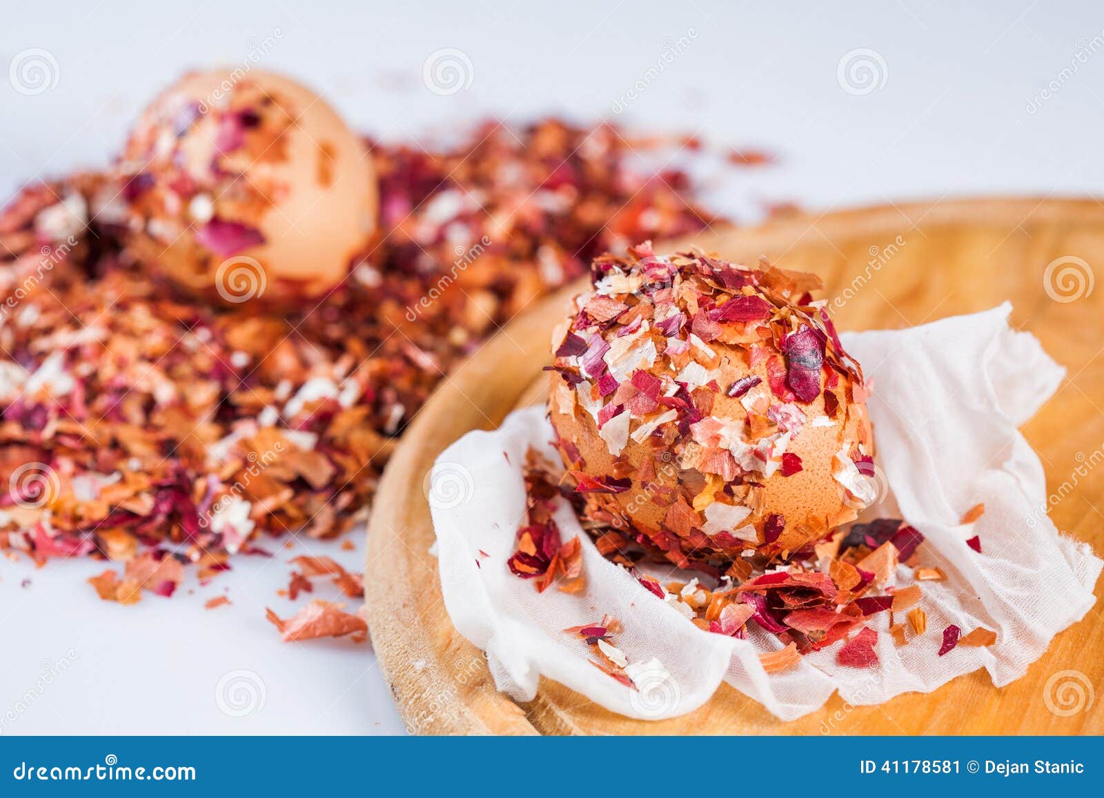 Easter Eggs, Special Technique with Onion Peel. Stock Image Image of