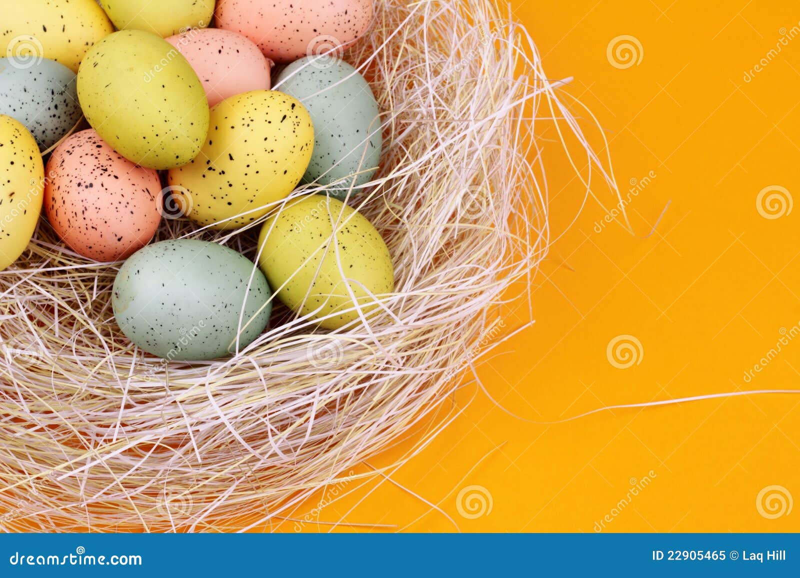 easter eggs in straw