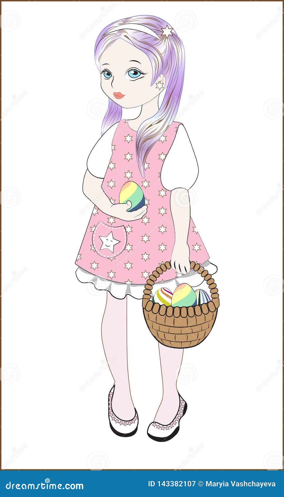 Easter girl lovely stock vector. Illustration of lovely - 143382107