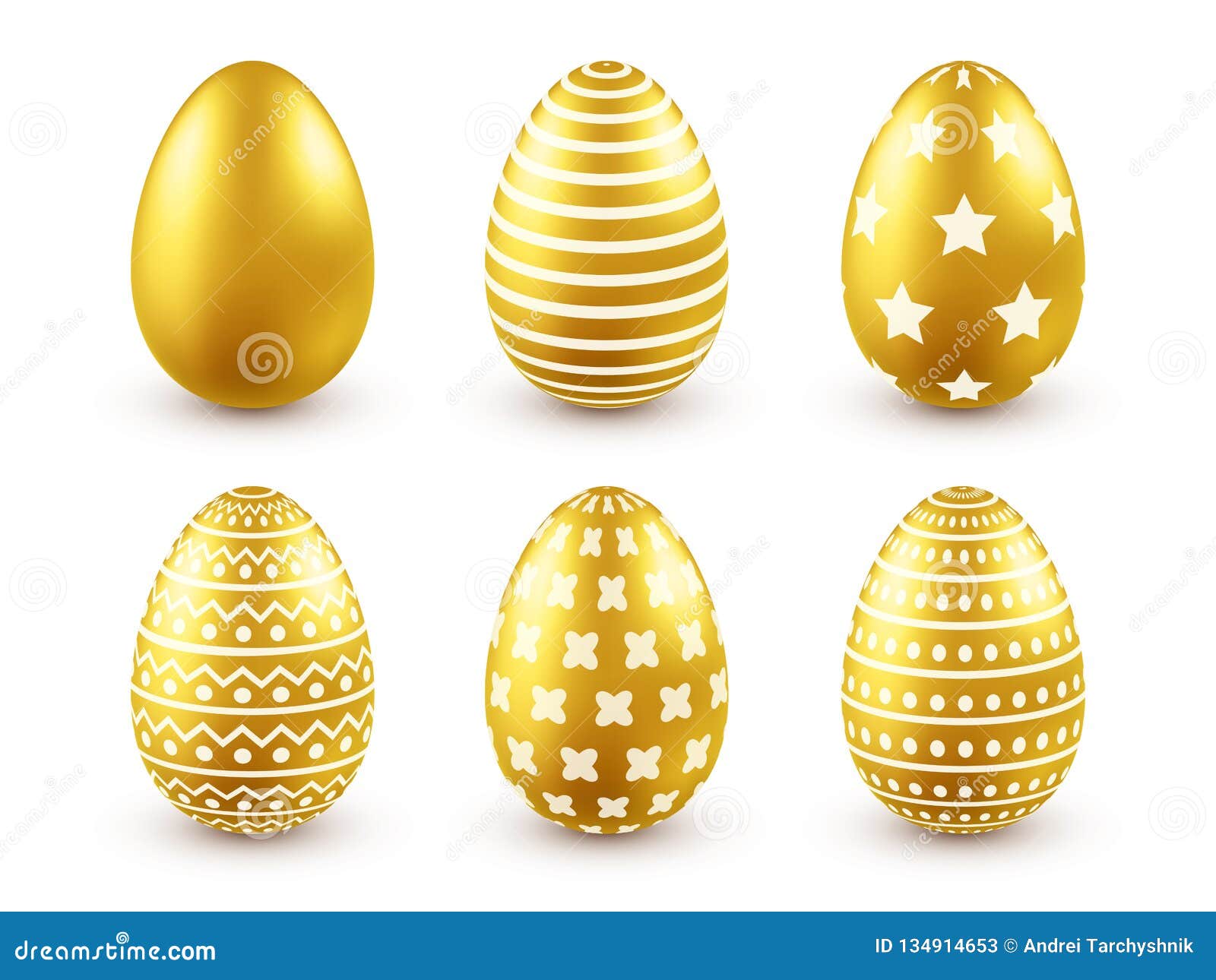Golden Easter Eggs Set