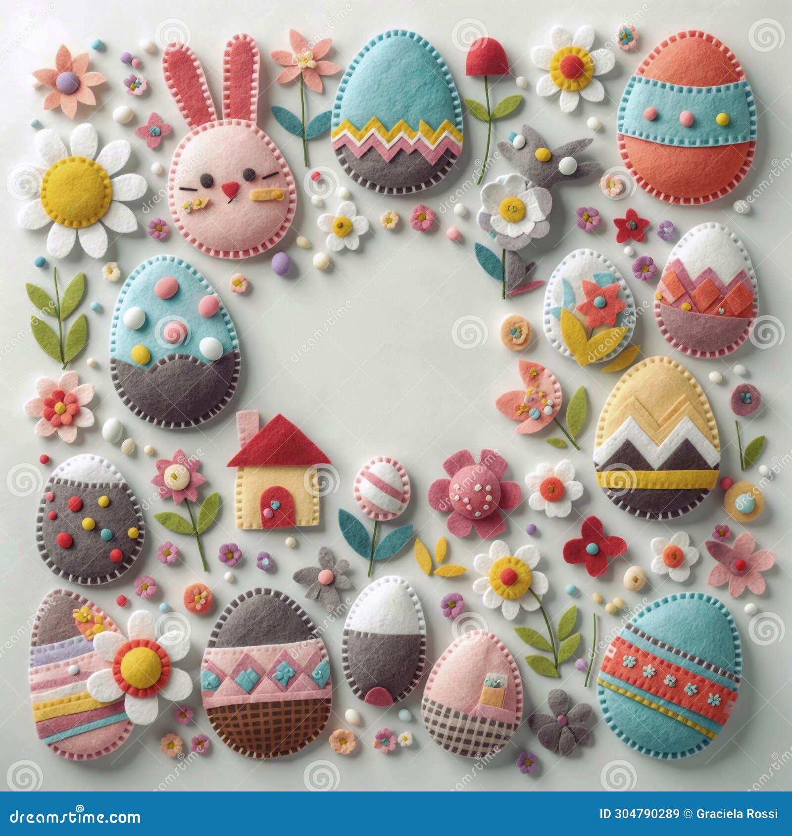 easter greeting card with colorful eggs and flowers. happy easter!