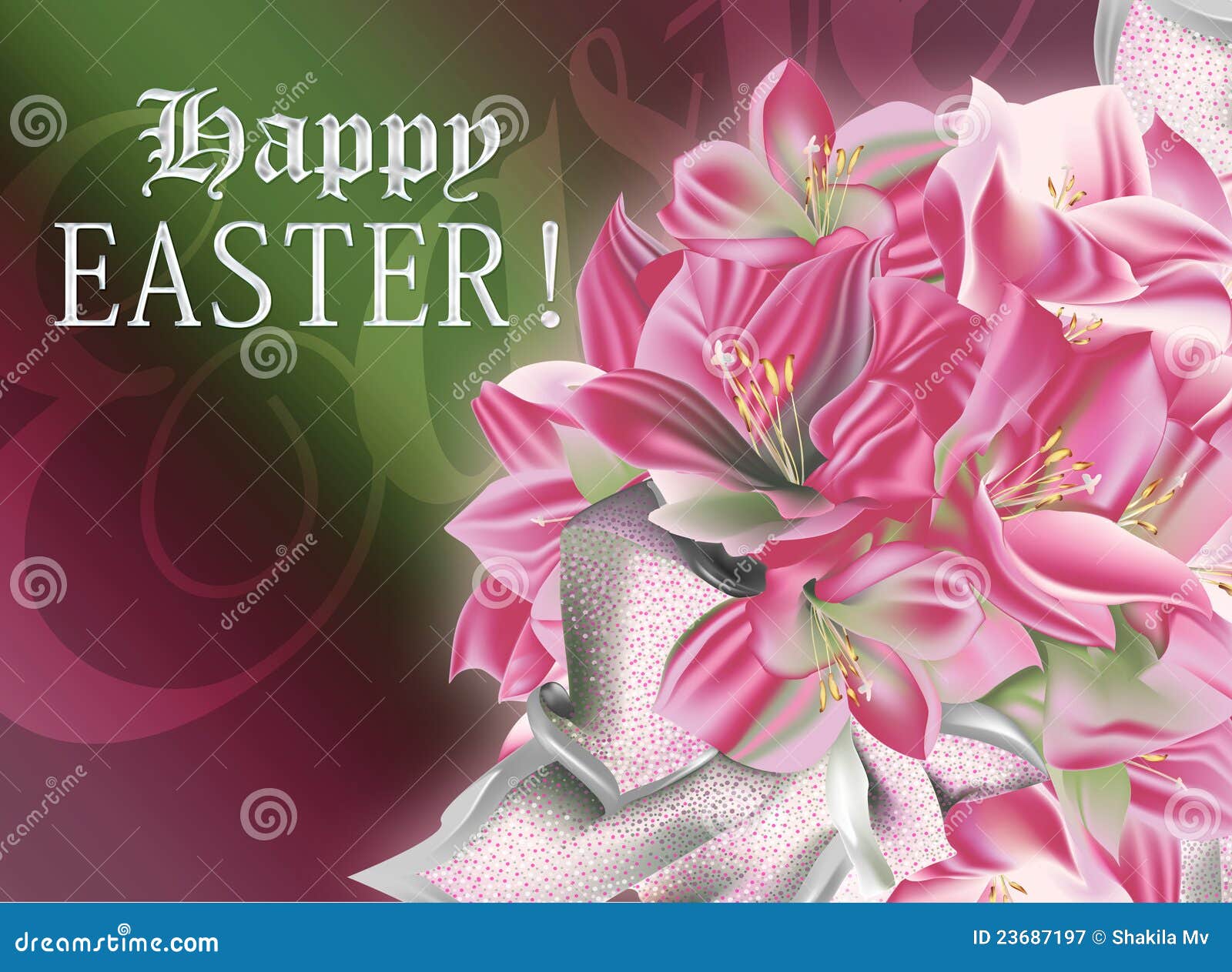 Easter greeting flowers stock illustration. Illustration of ...