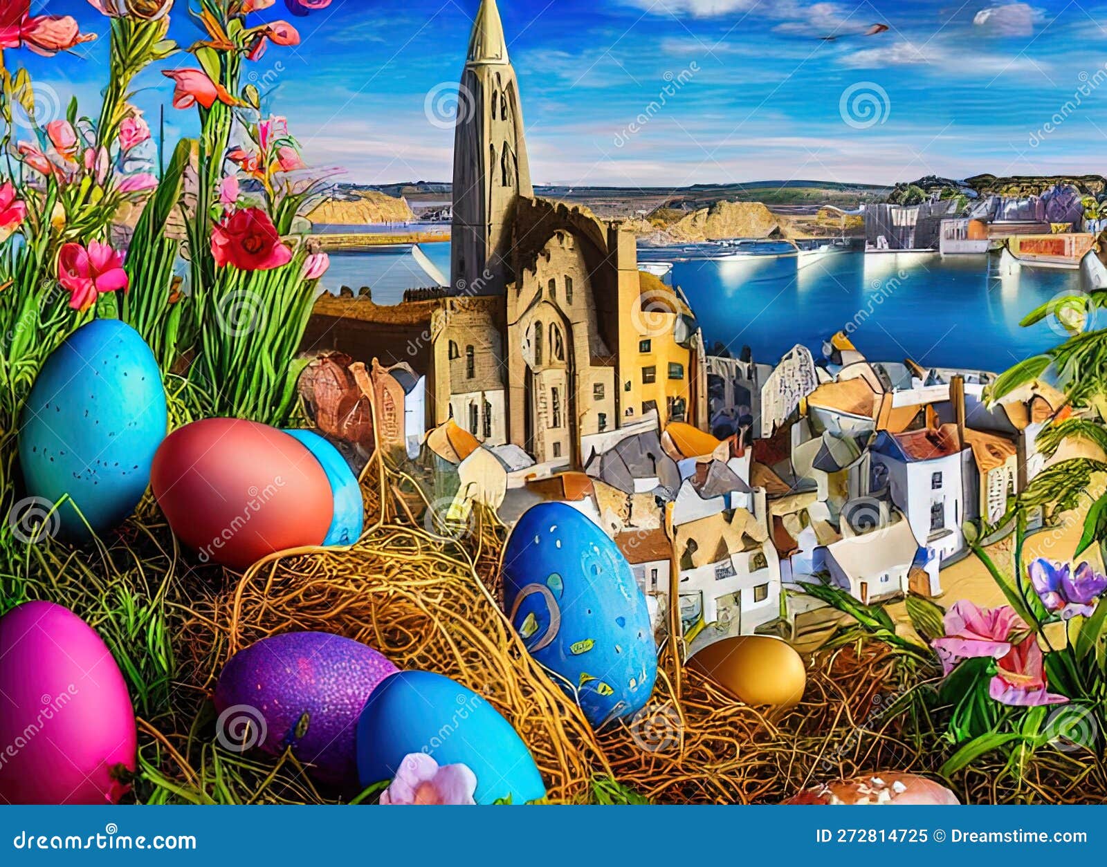 Easter Holiday Scene in Abertawe,Swansea,United Kingdom. Stock