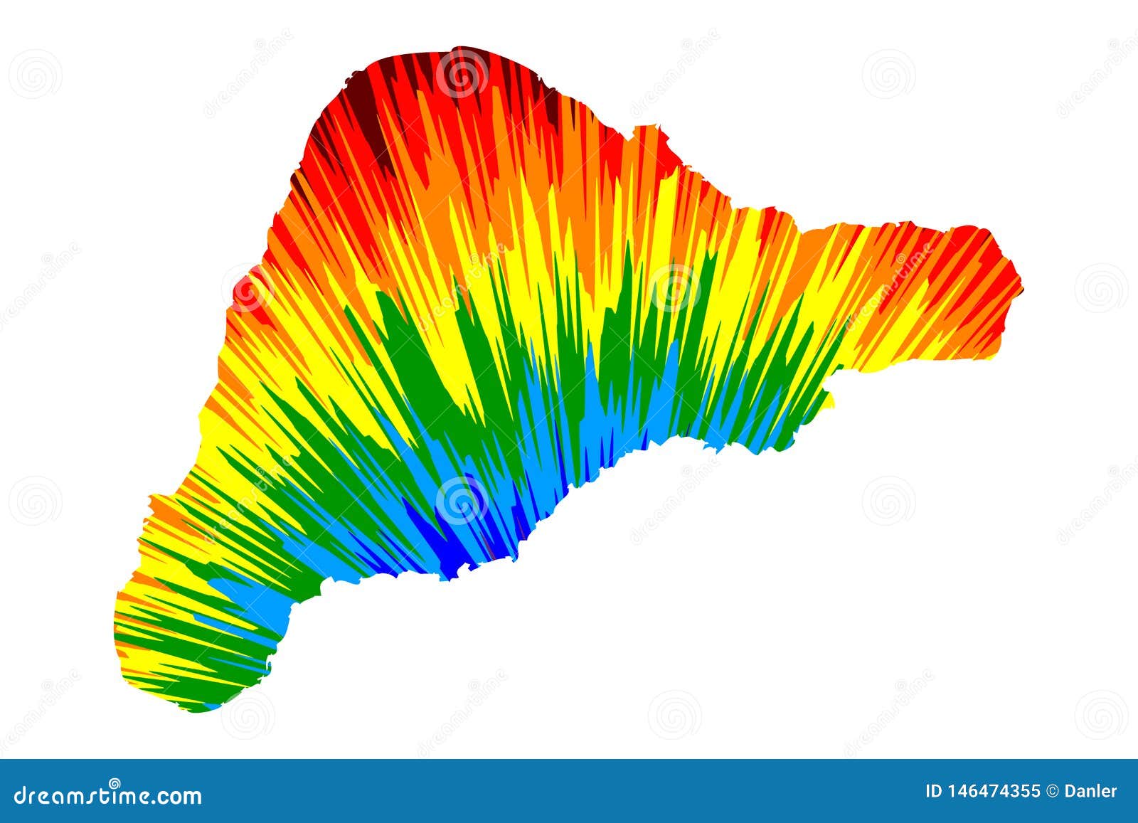 Download Easter Island - Map Is Designed Rainbow Abstract Colorful ...