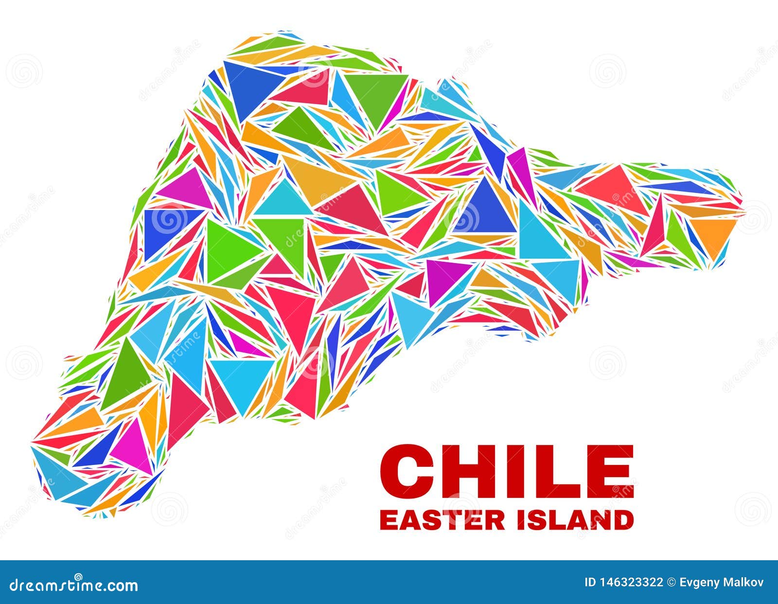 Download Easter Island Map - Mosaic Of Color Triangles Stock Vector ...