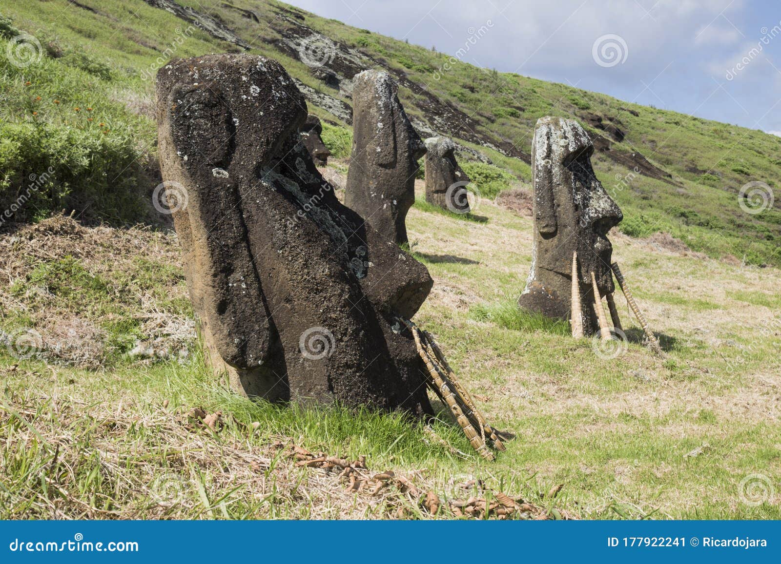 Easter Island sculptures stock image. Image of sculptures 177922241