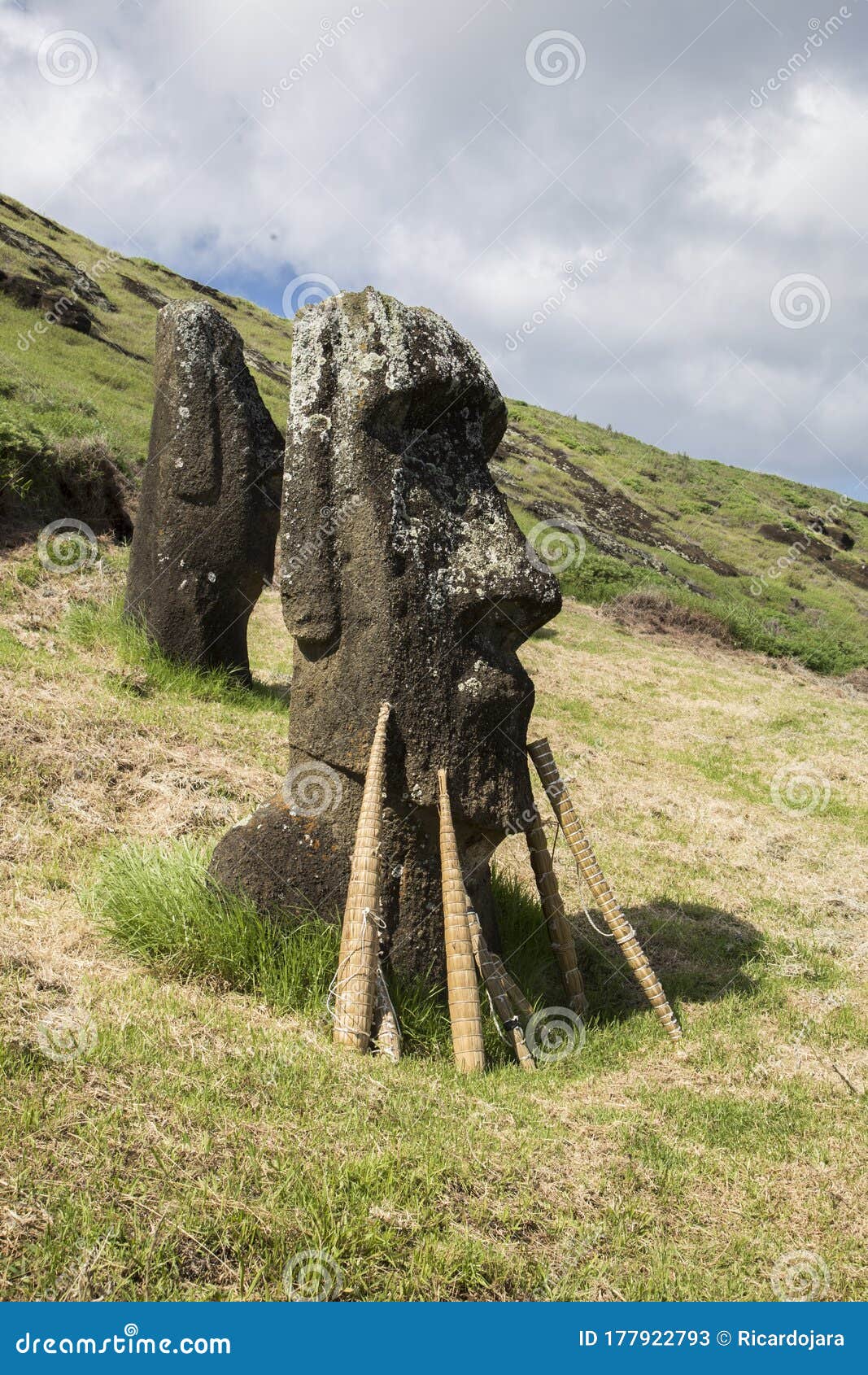 Easter Island sculptures stock image. Image of chile 177922793