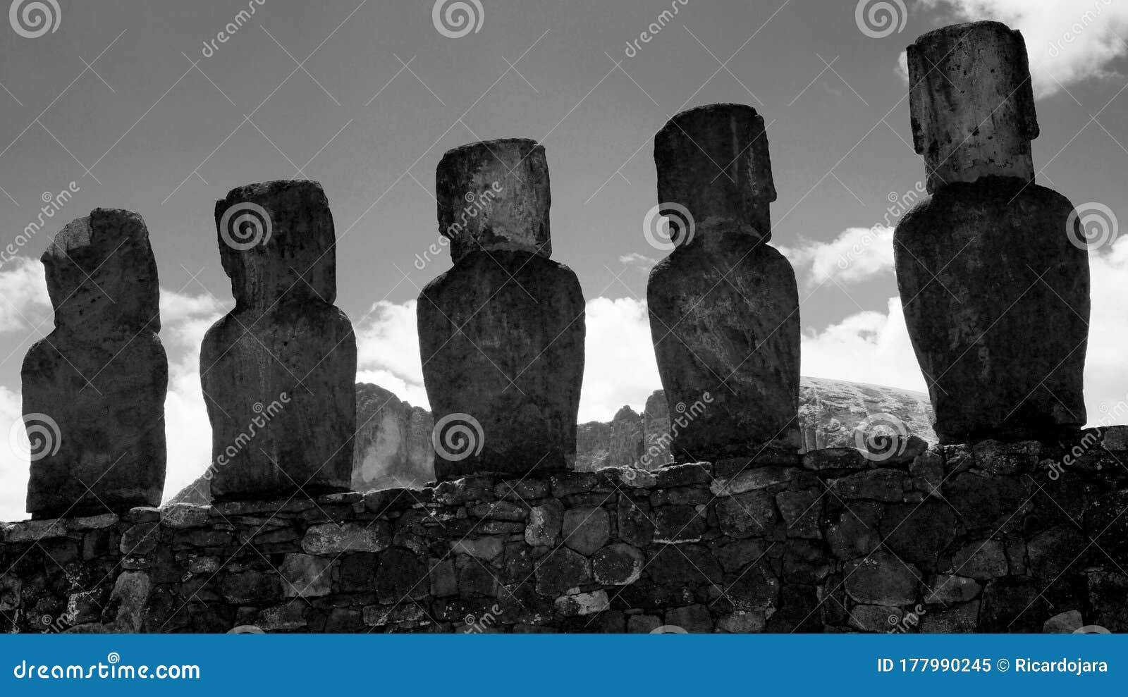 Easter Island sculptures stock image. Image of island 177990245