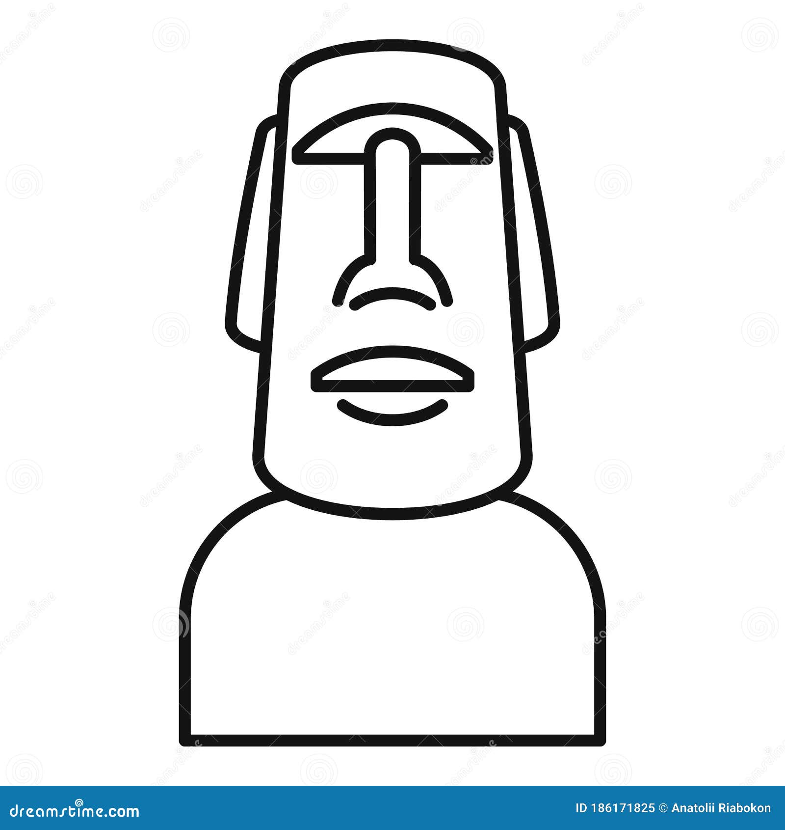 Free Moai Icon - Download in Colored Outline Style