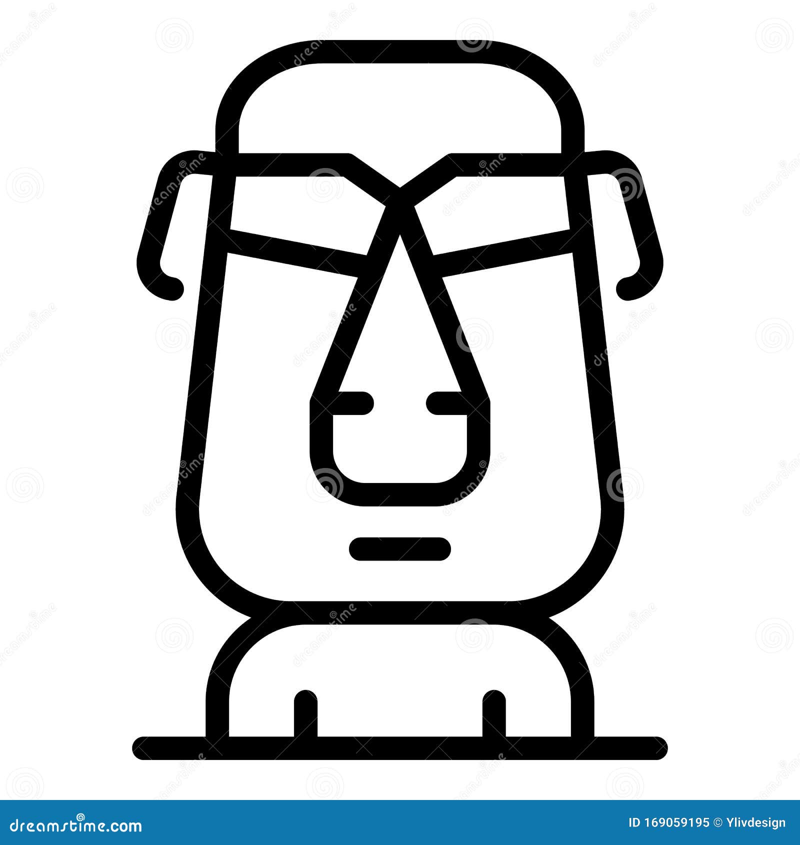 Travel moai head icon simple style Royalty Free Vector Image