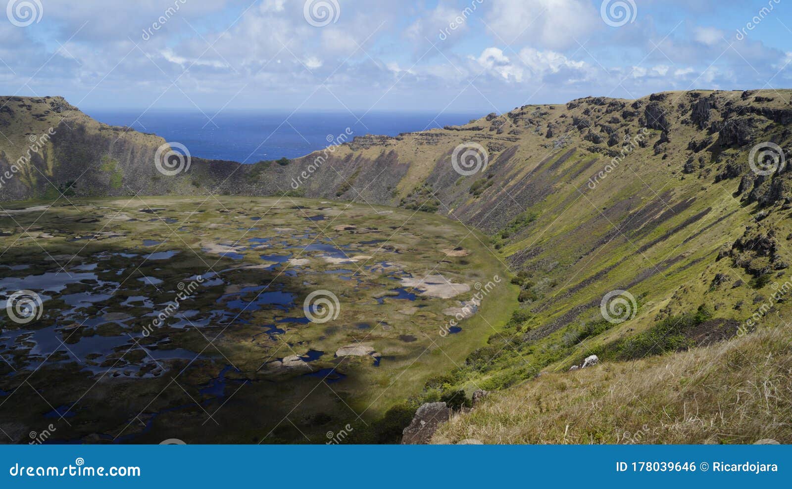 Easter Island volcano stock photo. Image of rapanui 178039646