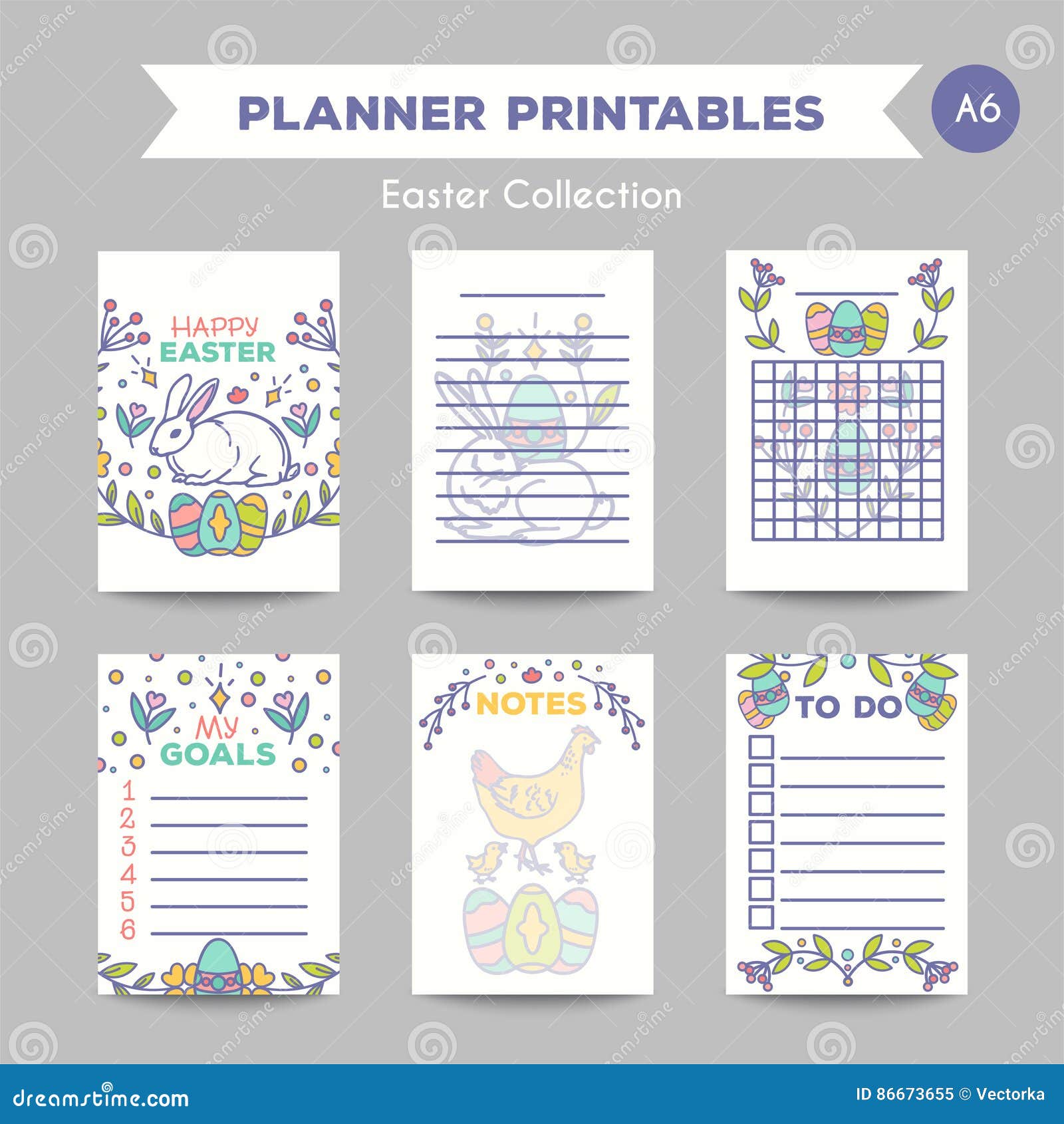 Easter Journal Card Design Vector Illustration Stock Vector