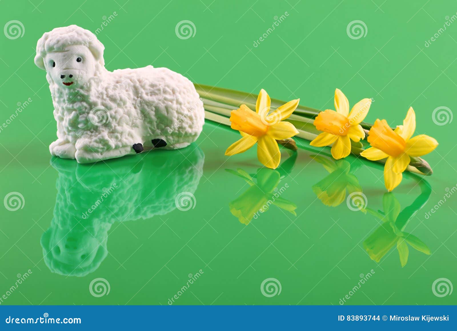 Easter, Lamb with Sugar and Daffodils Stock Photo Image of horizontal, easter 83893744