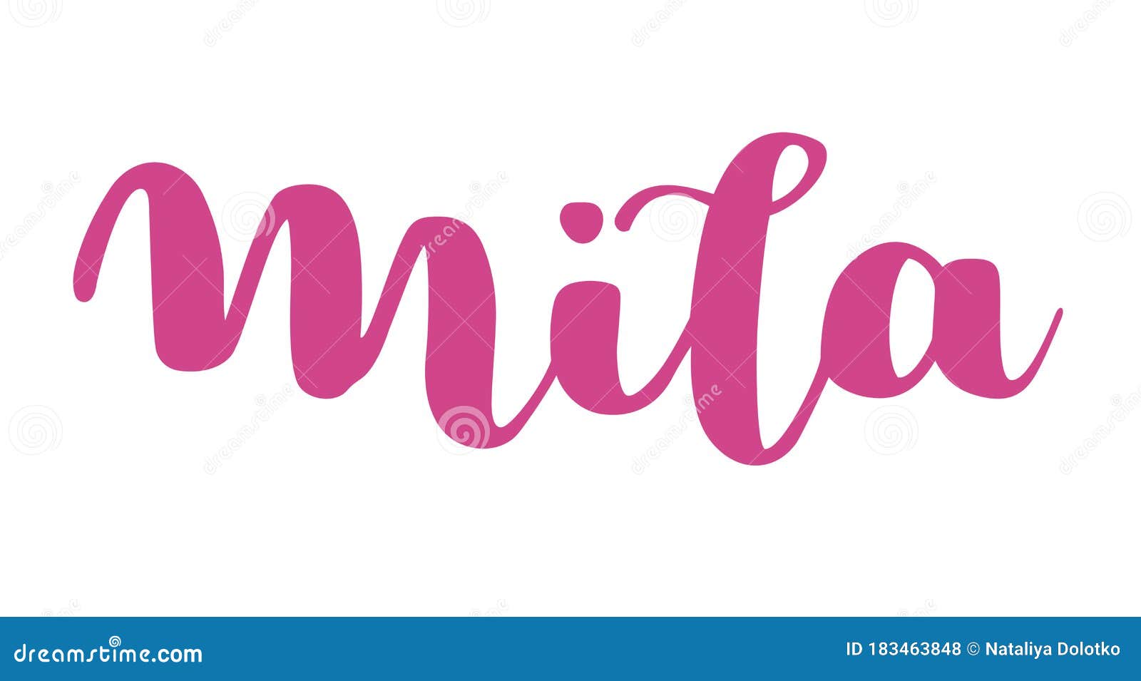 German Spelling Of The Female Name Mila. German Lettering ...