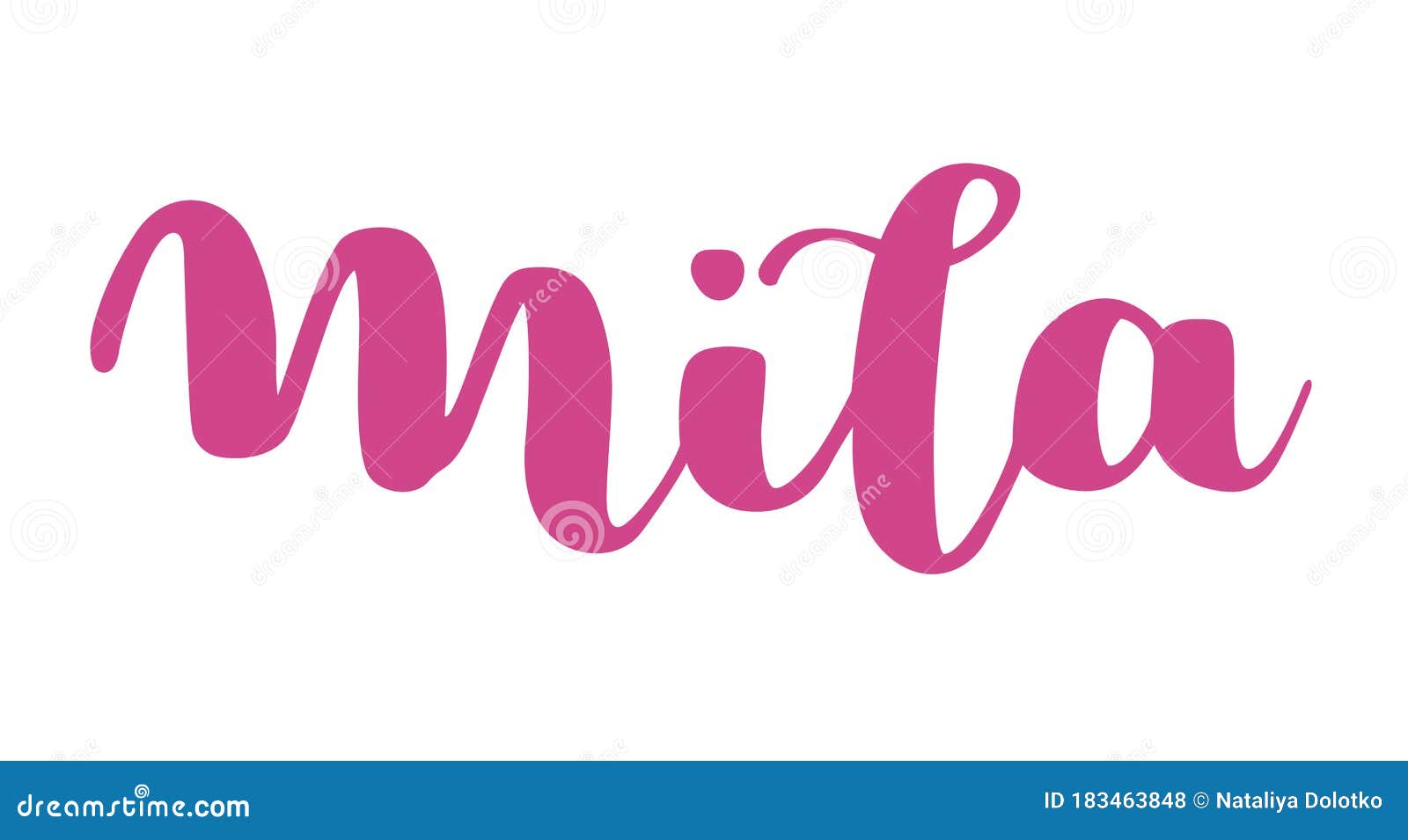 german spelling of the female name mila. german lettering.