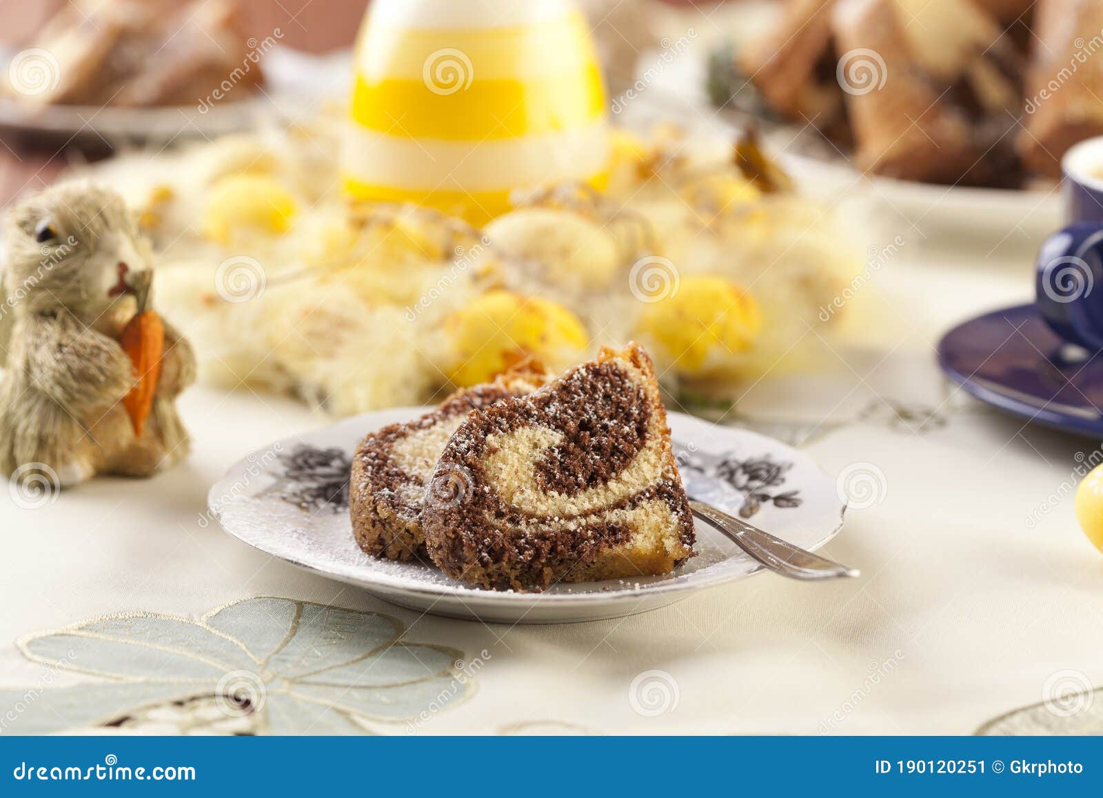 Easter marble ring cake stock image. Image of coffee 190120251
