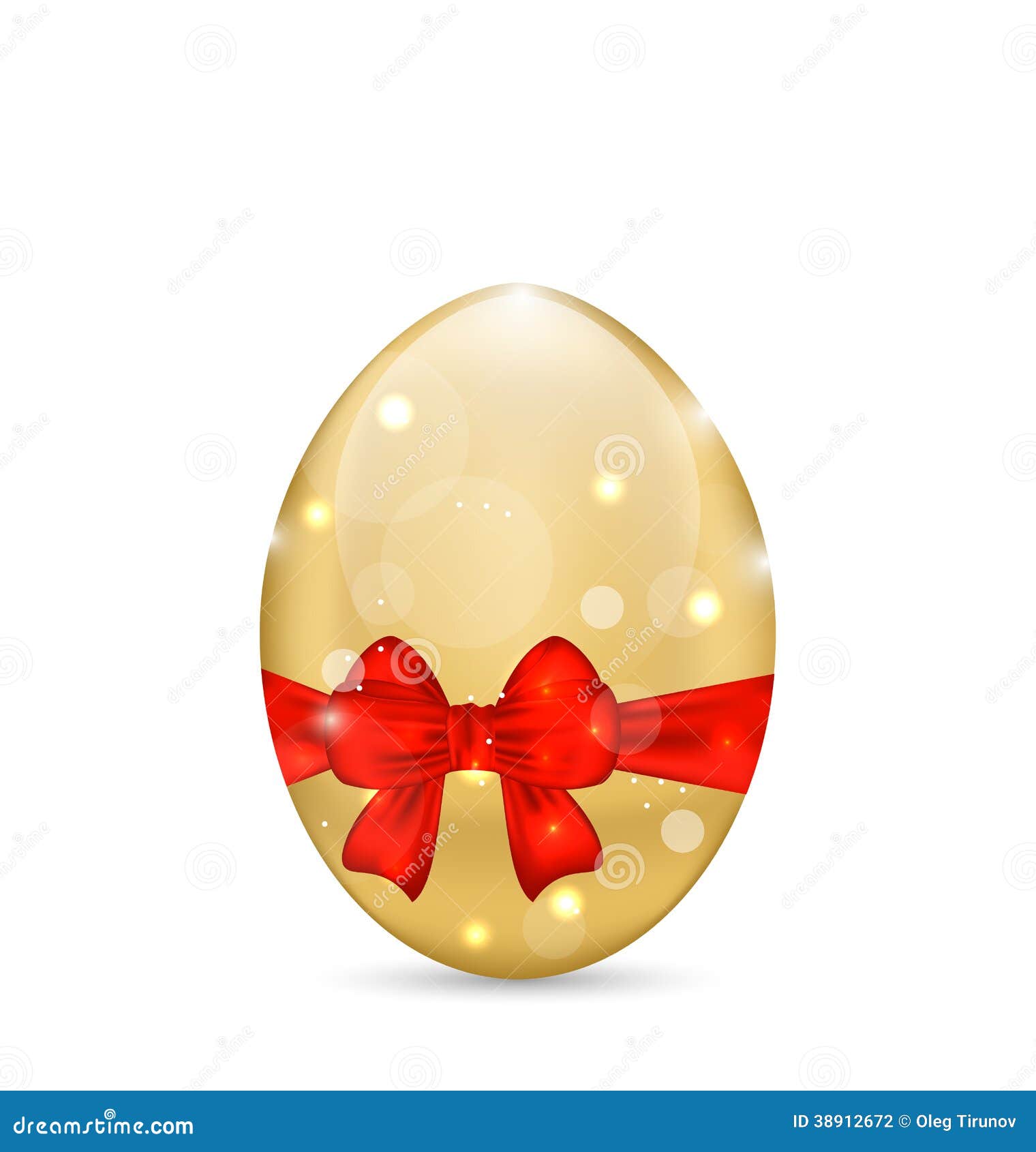 easter paschal shine egg with red bow