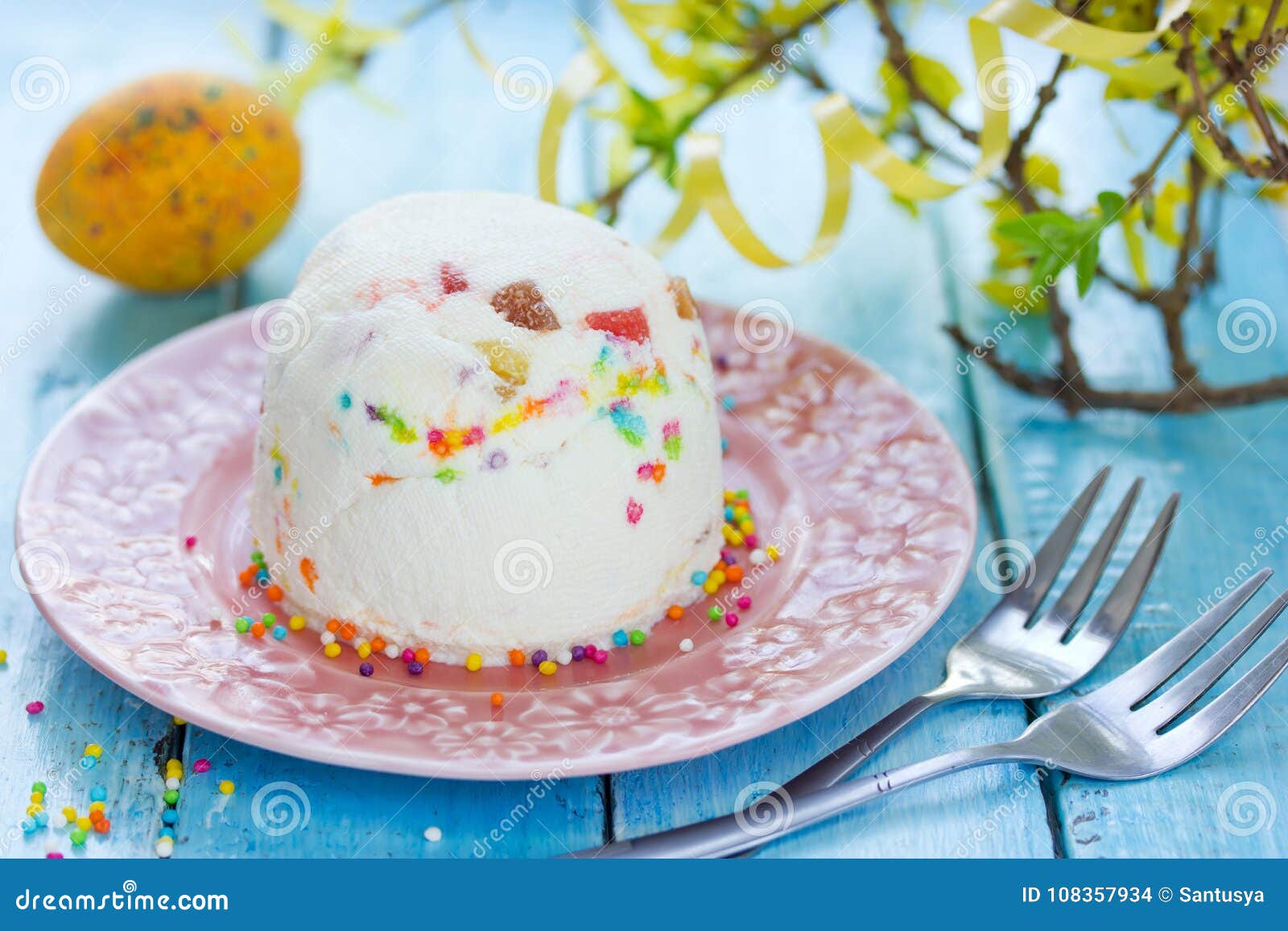 Easter quark dessert stock photo. Image of decoration 108357934