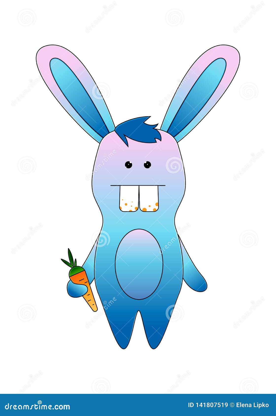 Easter Rabbit Colorful Character Illustration Vektorgrafik Funny Animal Illustration Stock Vector Illustration Of Greeting Bunny