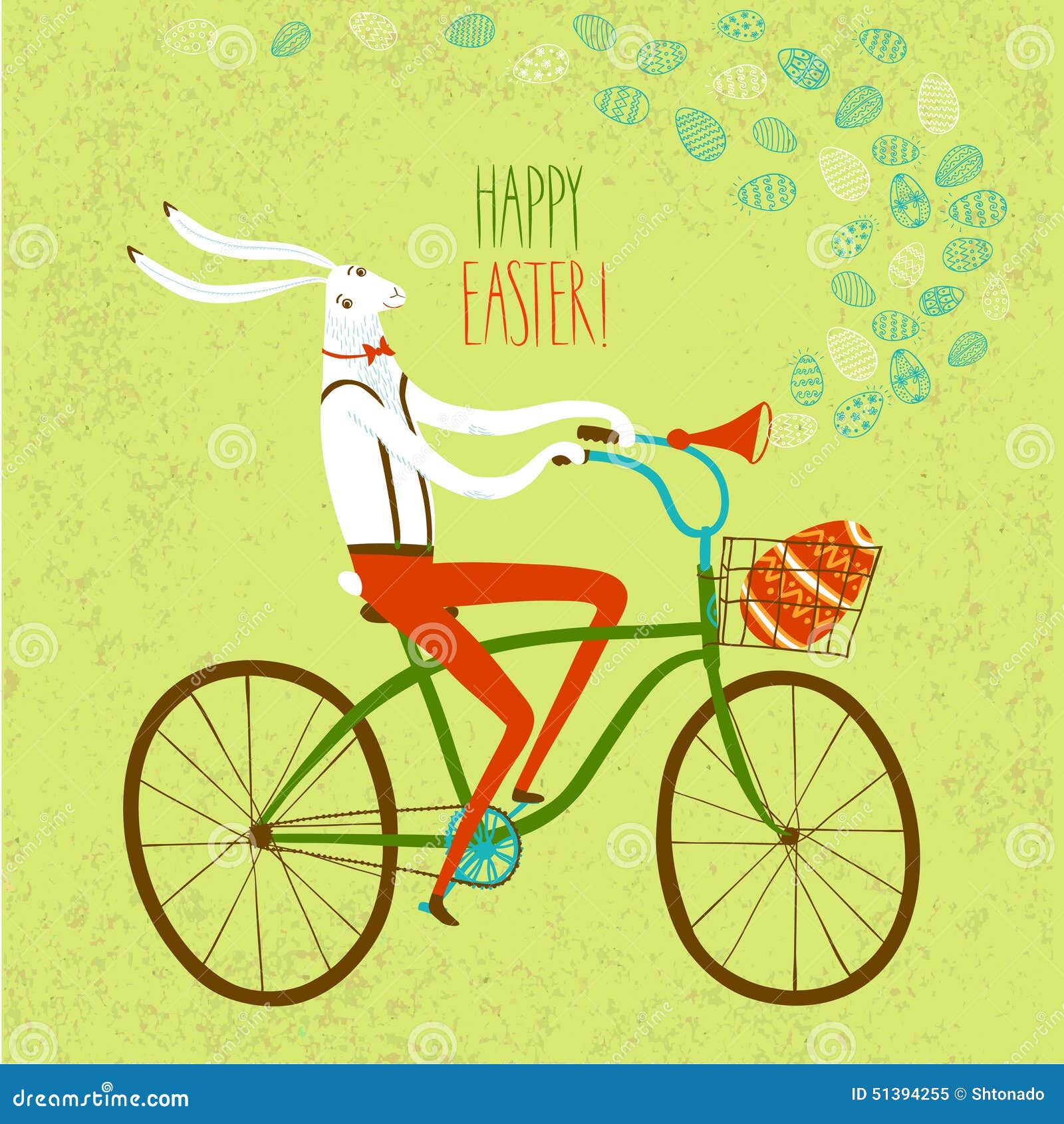 Easter Rabbit Cyclist Illustration Stock Illustration Illustration of bunny, holiday 51394255