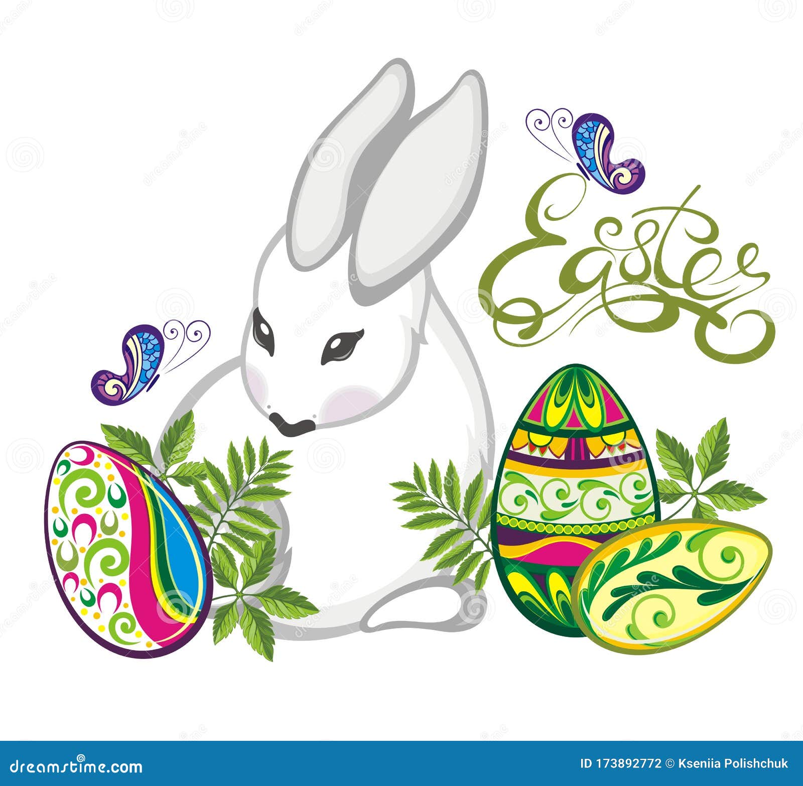 Easter Rabbit, Easter Bunny Symbol Stock Vector Illustration of