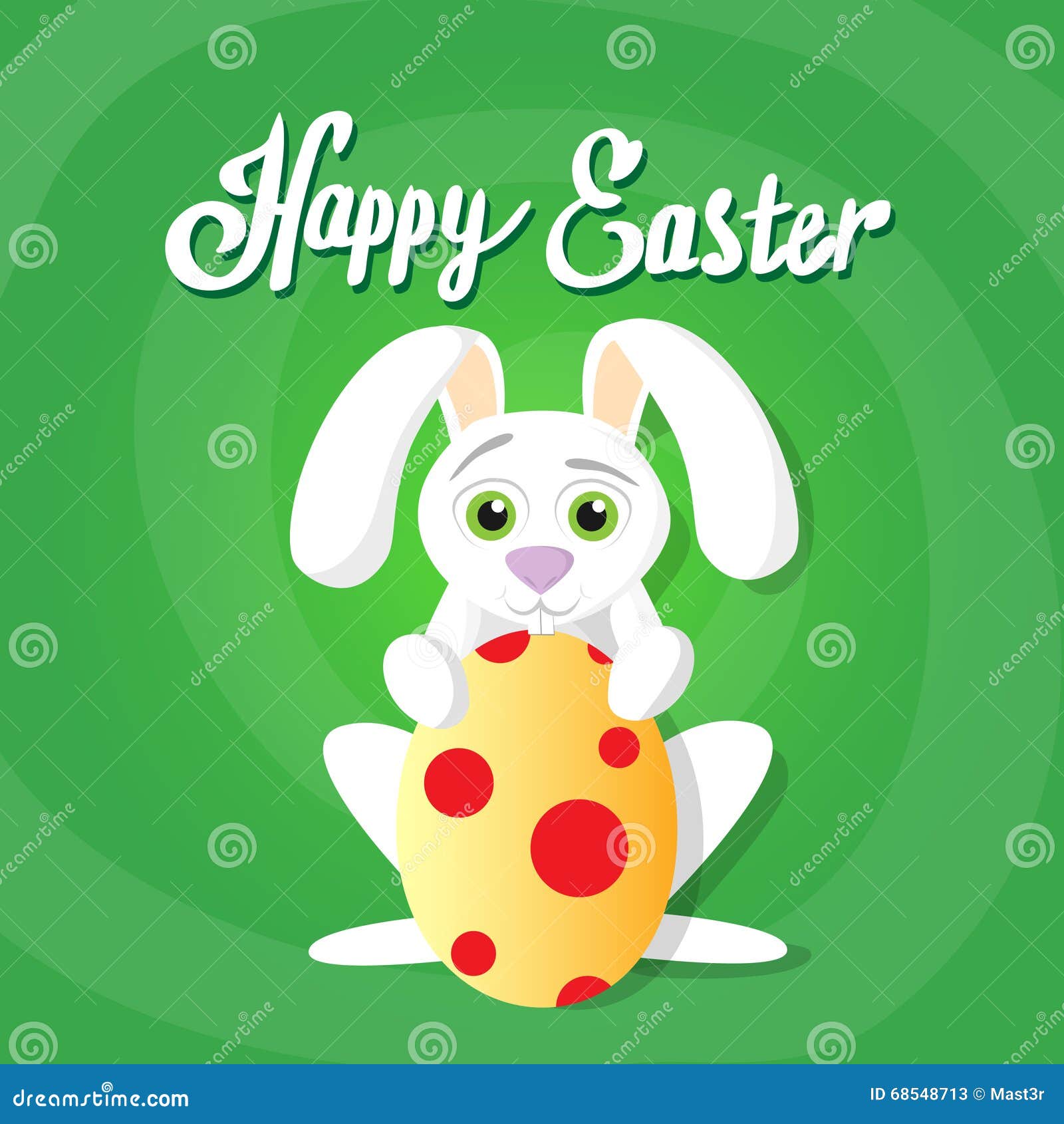 Easter Rabbit Hold Decorated Colorful Egg Holiday Symbols Stock Vector ...