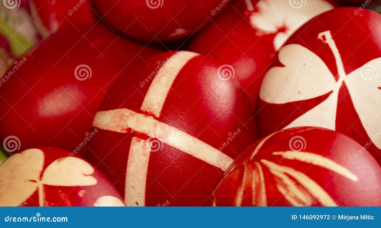 Easter red egg in basket stock photo. Image of summer 146092972