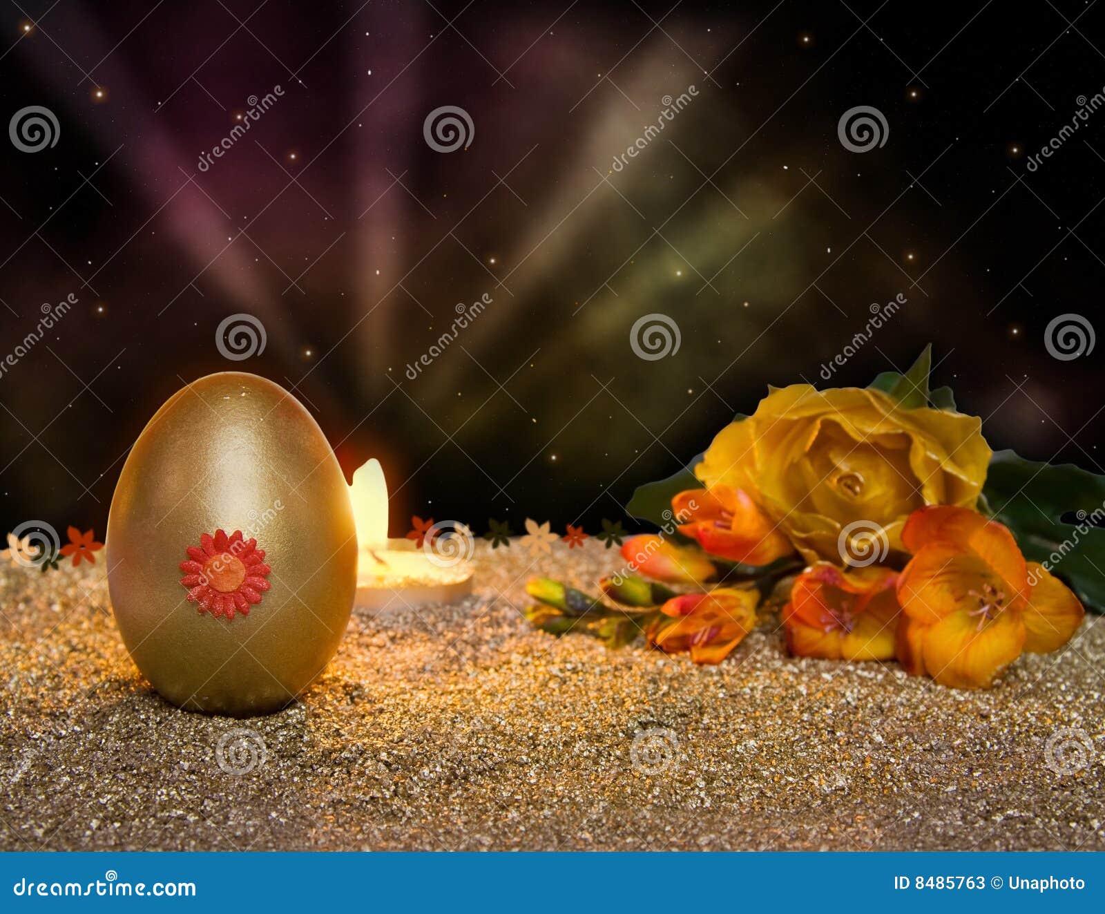 Easter Resurrection Candle With Golden Egg Picture. Image 8485763