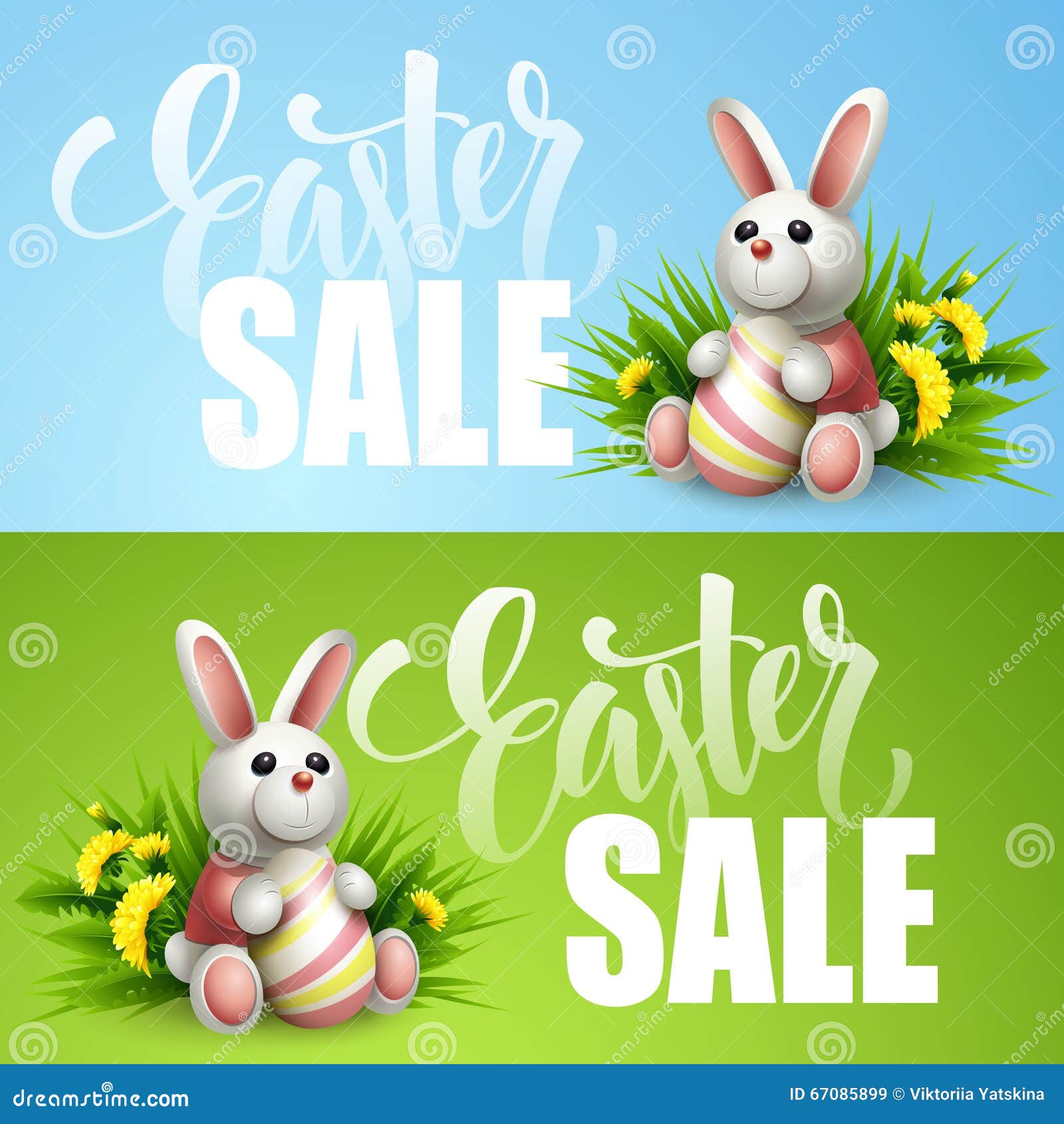 Easter Sale Background with Eggs and Spring Flower. Vector Illustration