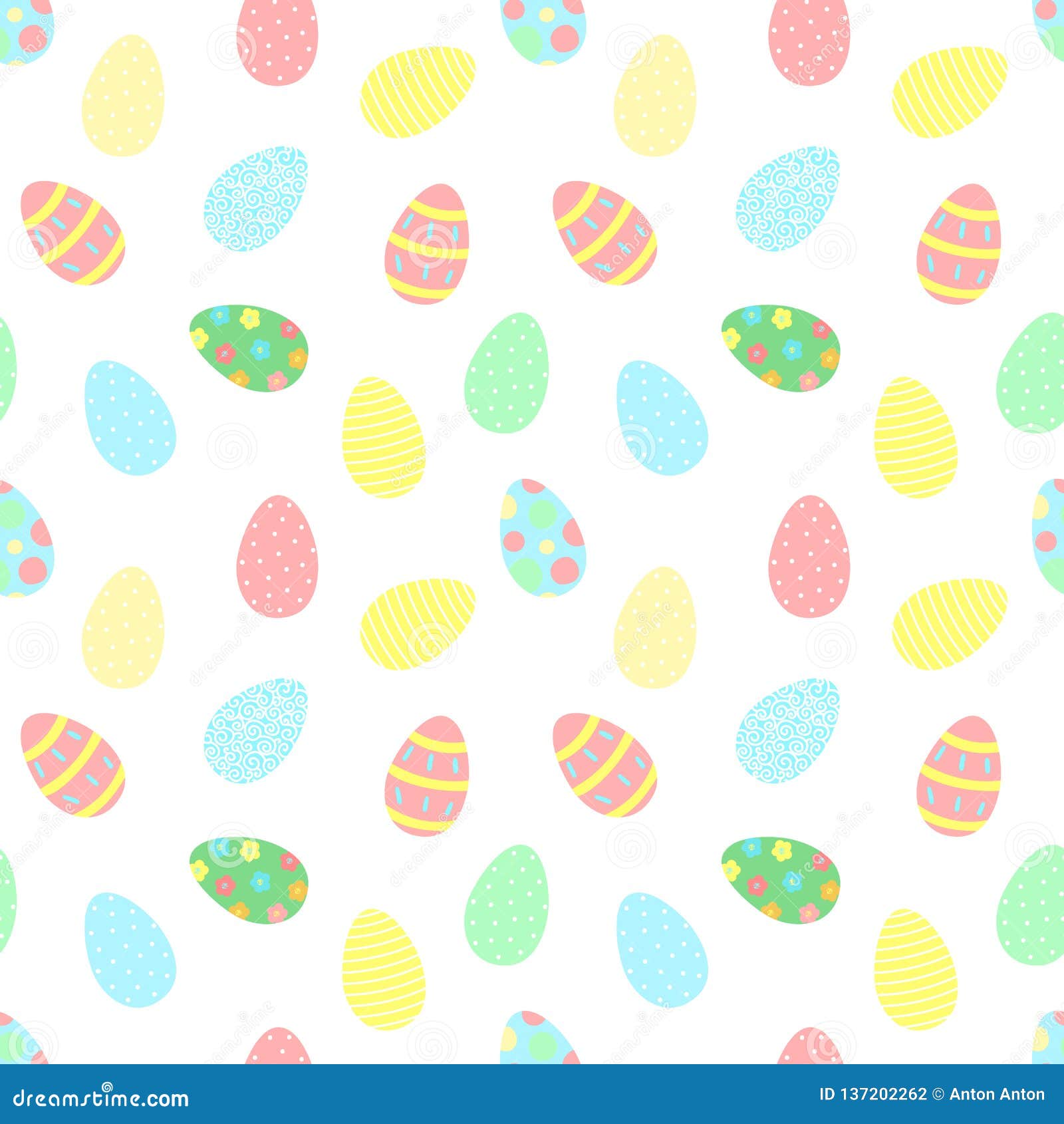 easter seamless pattern with colorful eggs on a transparent background.  hand-drawn  for spring holiday, print,