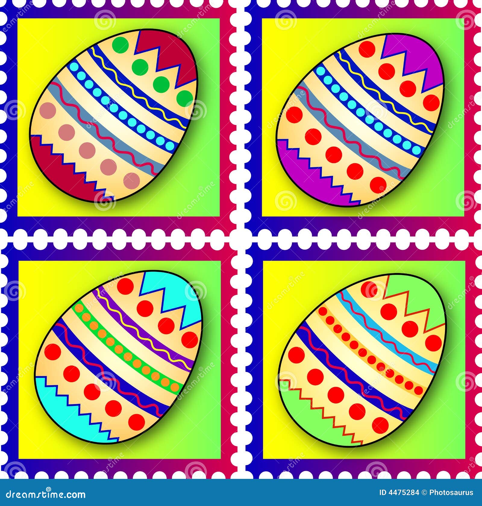 Easter stamps stock vector. Illustration of decorated 4475284