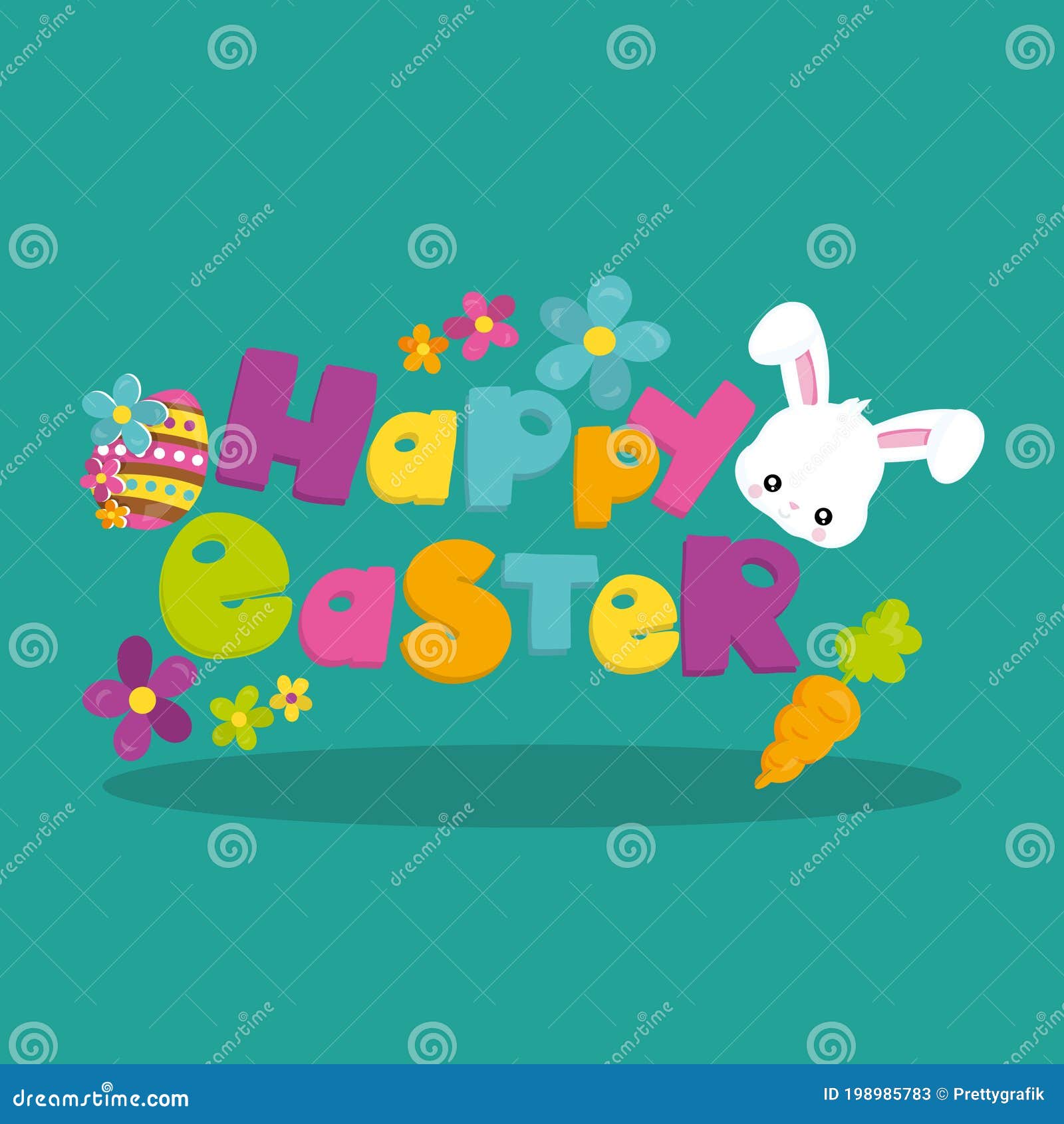 Easter Sticker Happy Easter 08 Stock Vector Illustration of cartoon