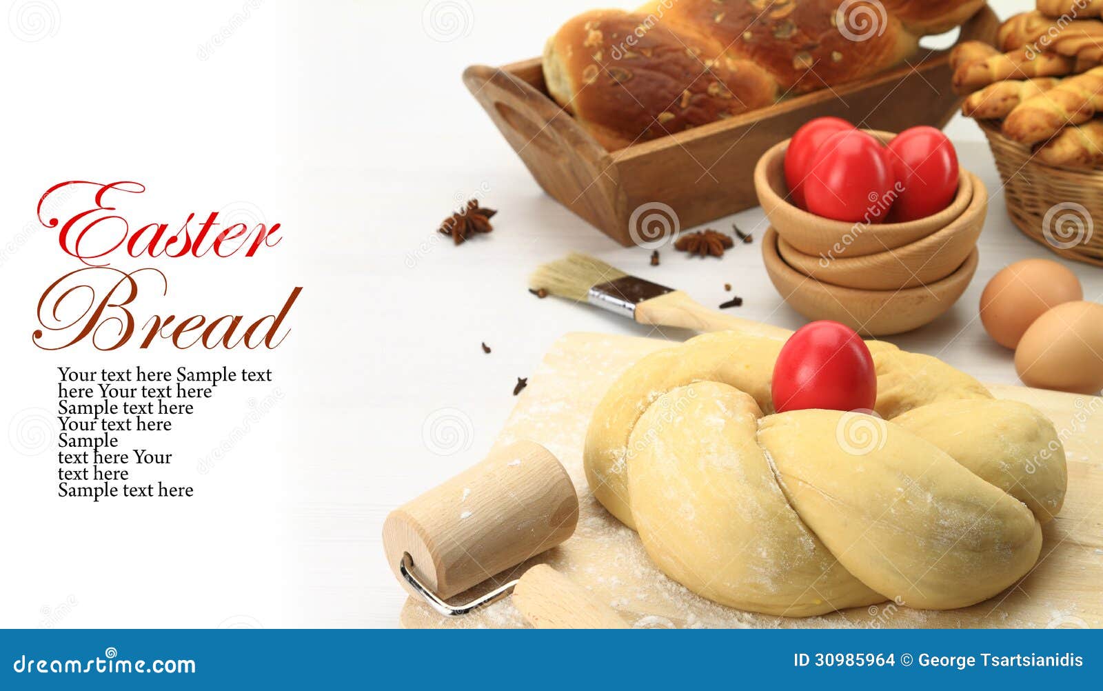 Easter sweet bread dough stock photo. Image of preparation 30985964