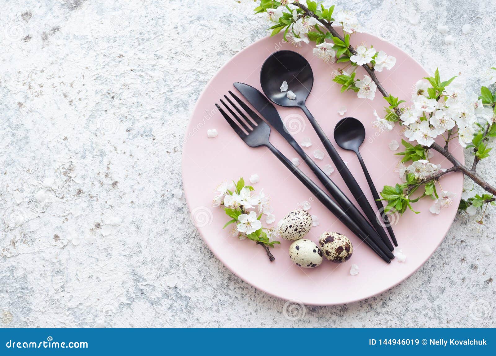 Download Easter Tabble Setting With Cutlery Stock Image - Image of ...