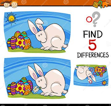 Easter task of differences stock vector. Illustration of detail - 65576480