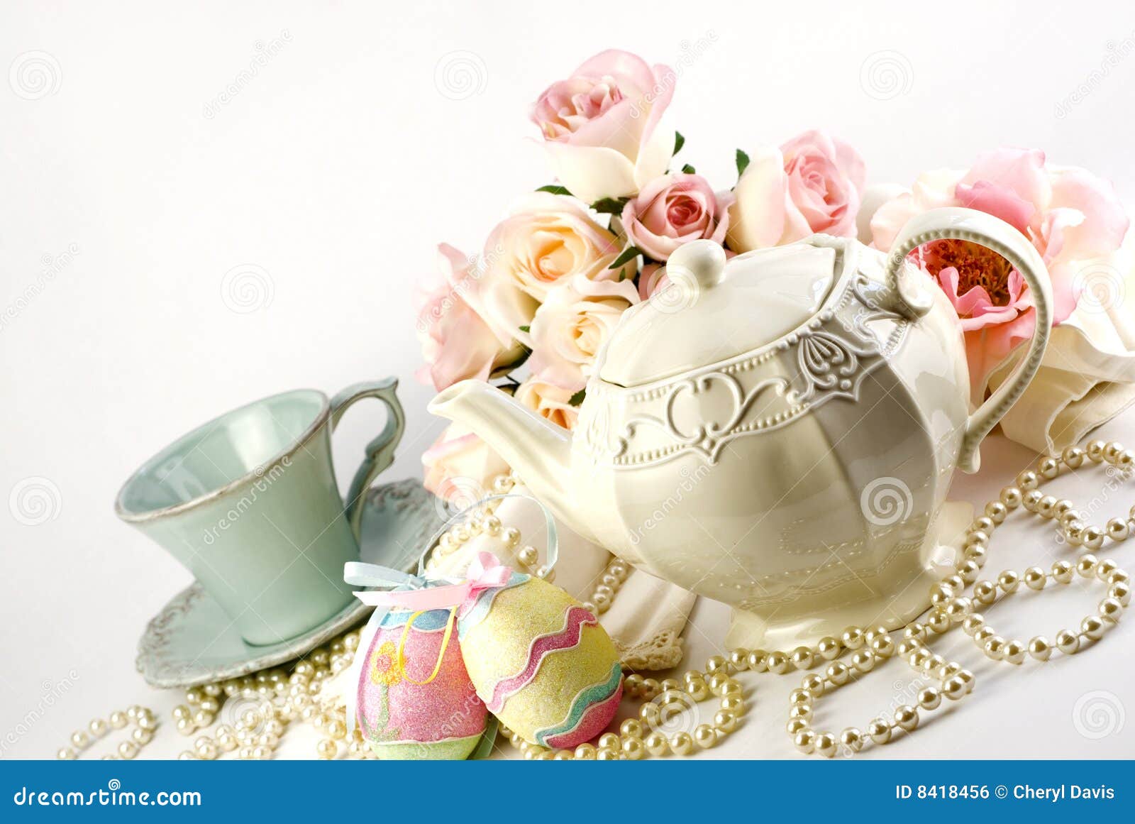 Easter Tea Set stock photo. Image of fine, elegant, decorated 8418456