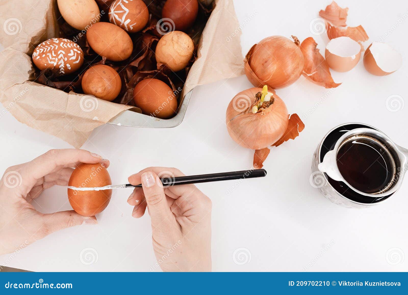 Easter Tradition of Painting Eggs Stock Photo Image of bible, hand