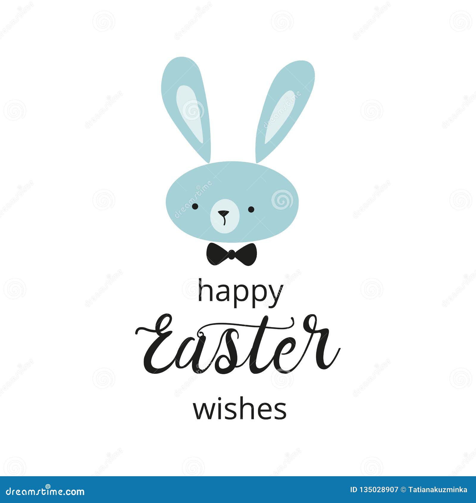 Easter Typography Quote Happy Easter Wishes Decorated Funny Rabbit Bunny  Isolated on White Stock Illustration - Illustration of flyers, invitations:  135028907