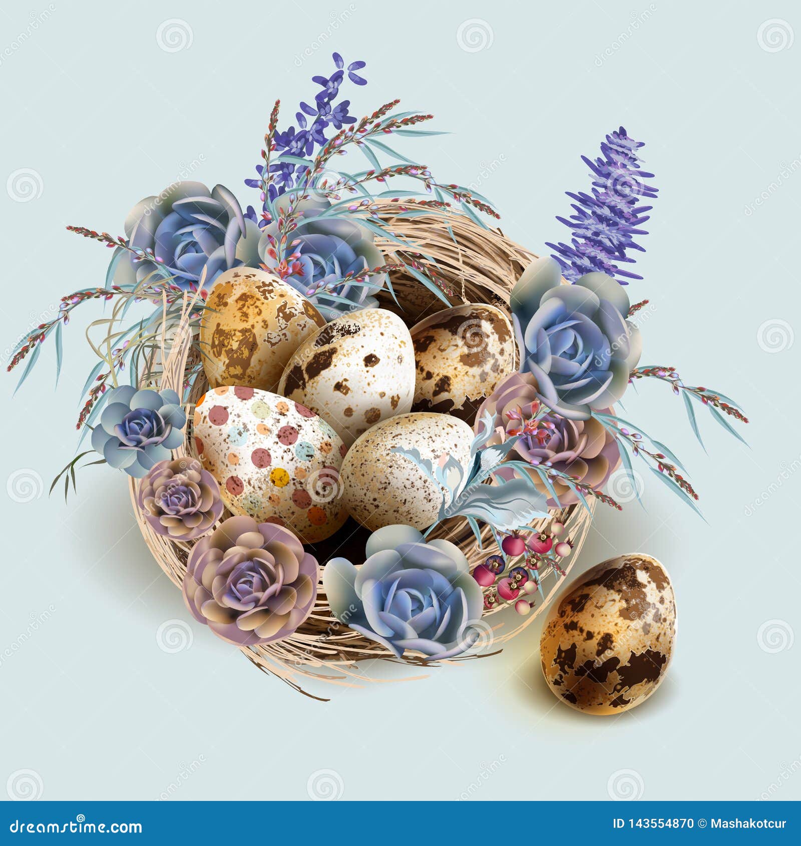 Download Easter Vector Vintage Card With Bird Nest And Eggs Stock Vector - Illustration of life ...