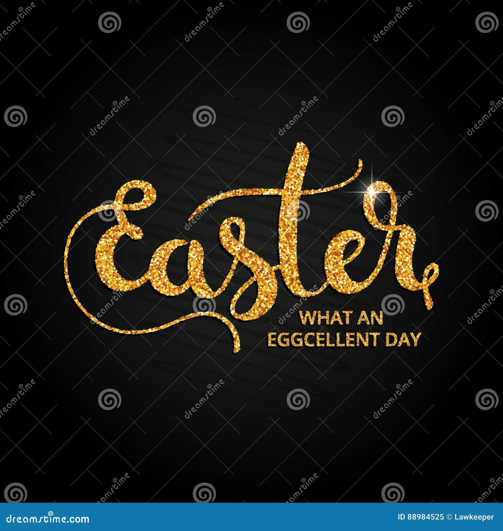 easter. what an eggcelent day golden handwritten lettering